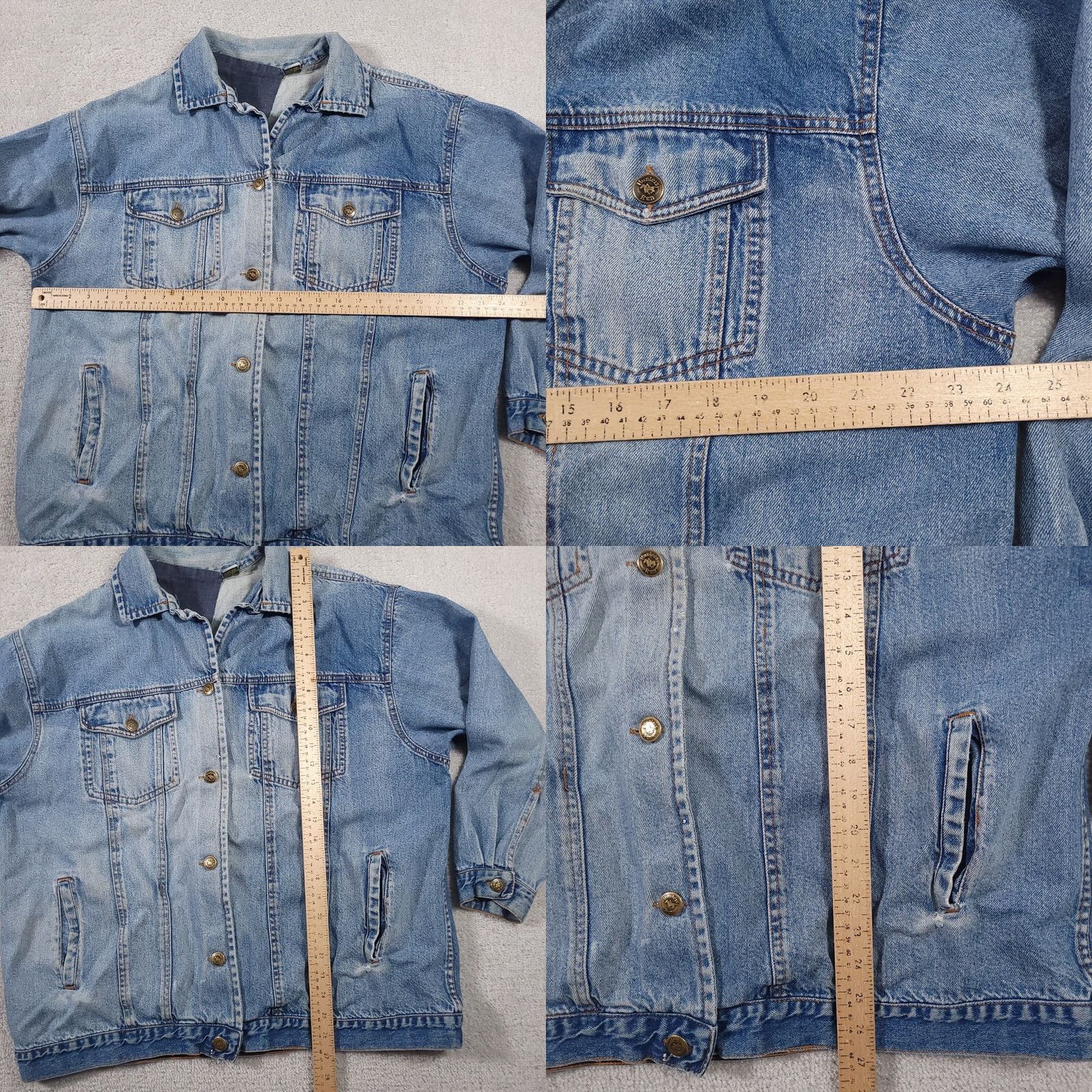 Denime VINTAGE Hunt Club Jean Jacket Women's Large Flap Pockets Denim Outdoor Farm FLAW Jacket, Blue, 90s, Casual, Travel, Denim, Women, L Size 36" / US 14 / IT 50 - 9 Thumbnail