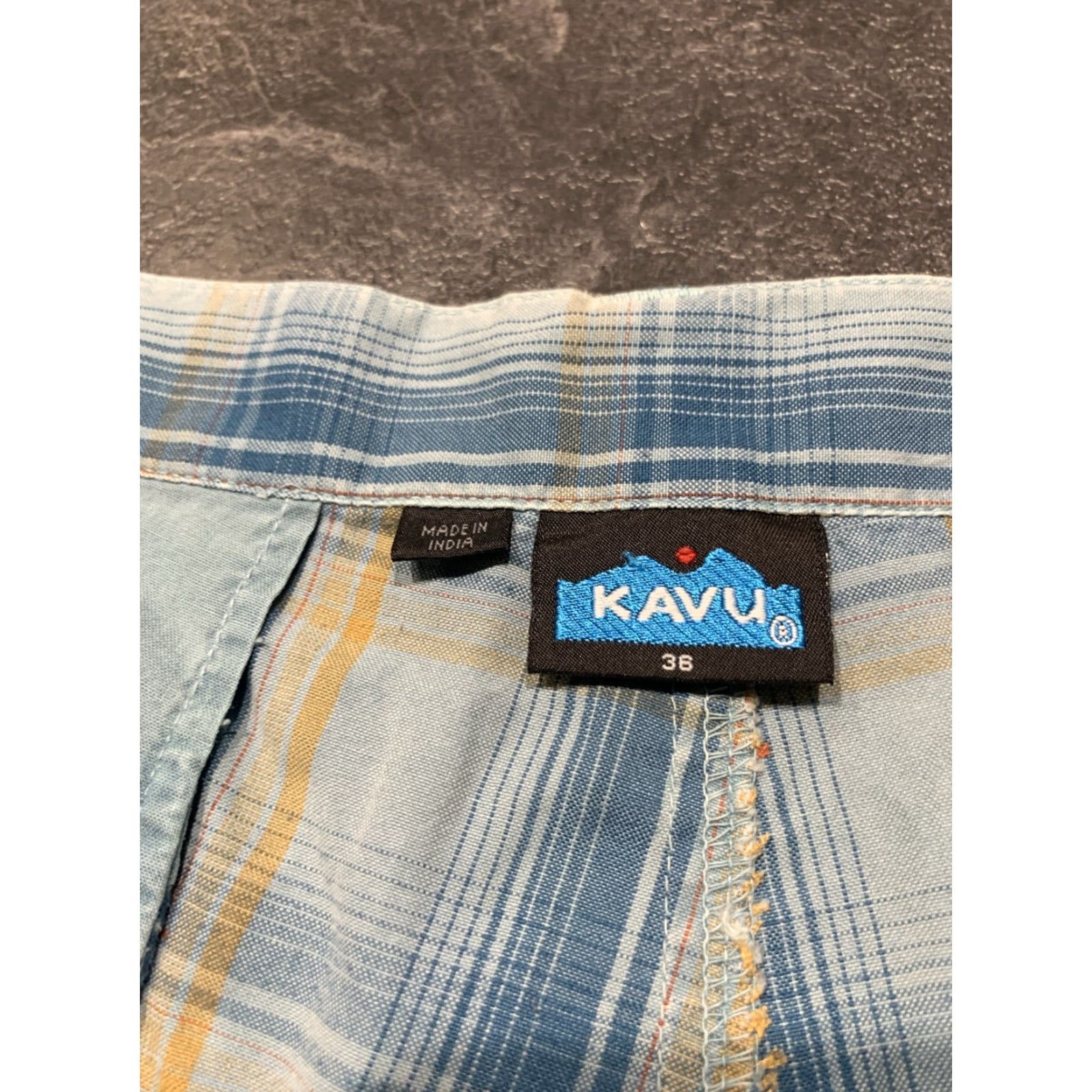 KAVU KAVU Plaid Shorts Men Size 36 Blue Chino Casual Size US 36 / EU 52 - 3 Thumbnail