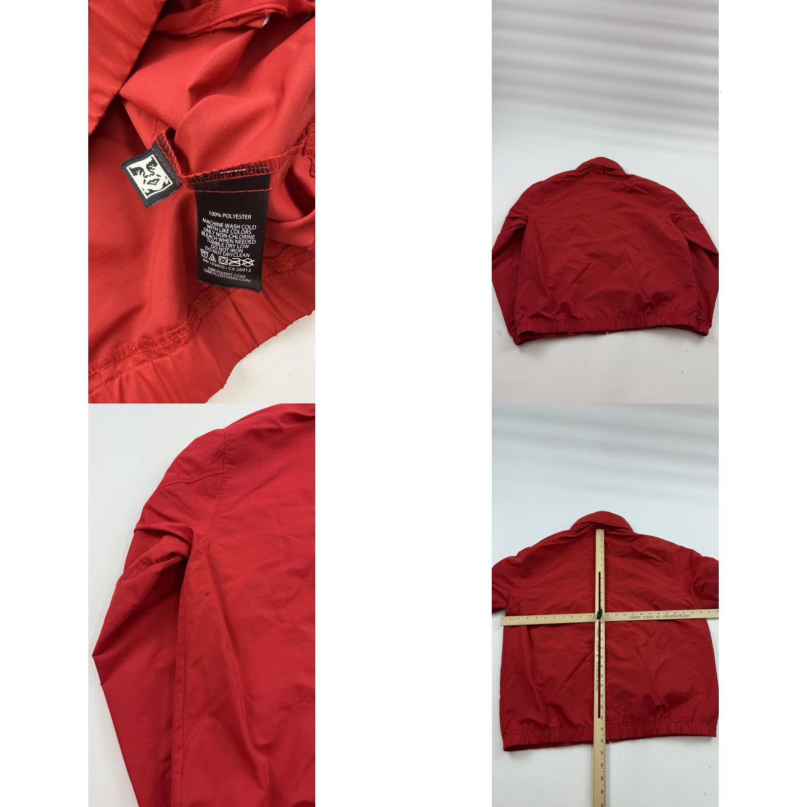 Obey Obey Jacket Mens Medium Red Hooded Full Zip Windbreaker Tape Worldwide Logo Size US M / EU 48-50 / 2 - 8 Thumbnail