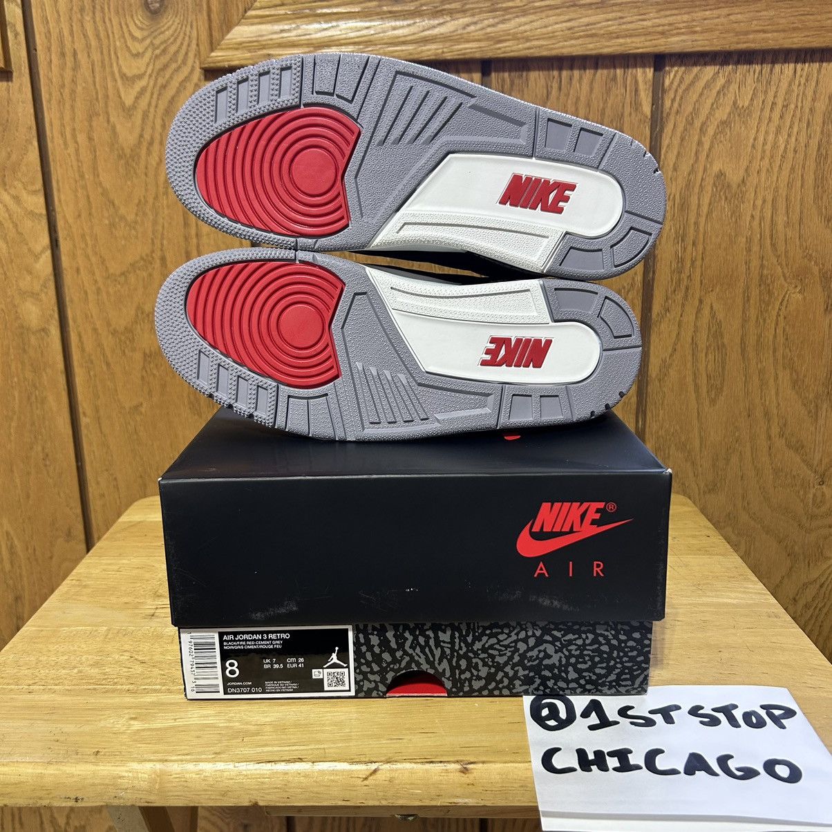 Designer × Jordan Brand × Nike Nike Air Jordan 3 Retro Black Cement Men's Size 8 NEW Size US 8 / EU 41 - 8 Thumbnail