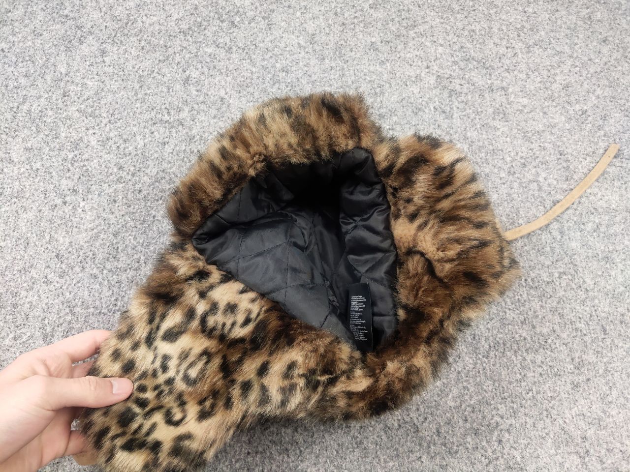If Six Was Nine Vintage Leopard Fuzzy Y2K hysteric Style Fur Ushanka Hat LGB Size ONE SIZE - 9 Thumbnail