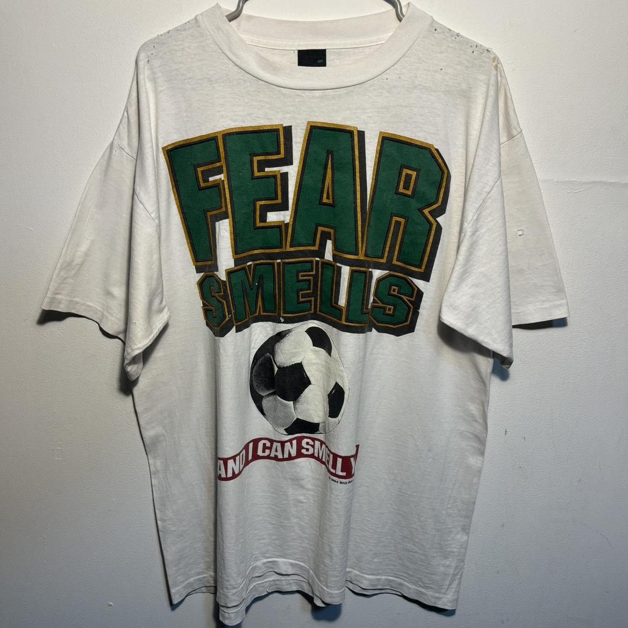 Vintage Vintage 90s “Fear Smells” Hardcore Soccer Futbol T-shirt Size US XL / EU 56 / 4 - 1 Thumbnail