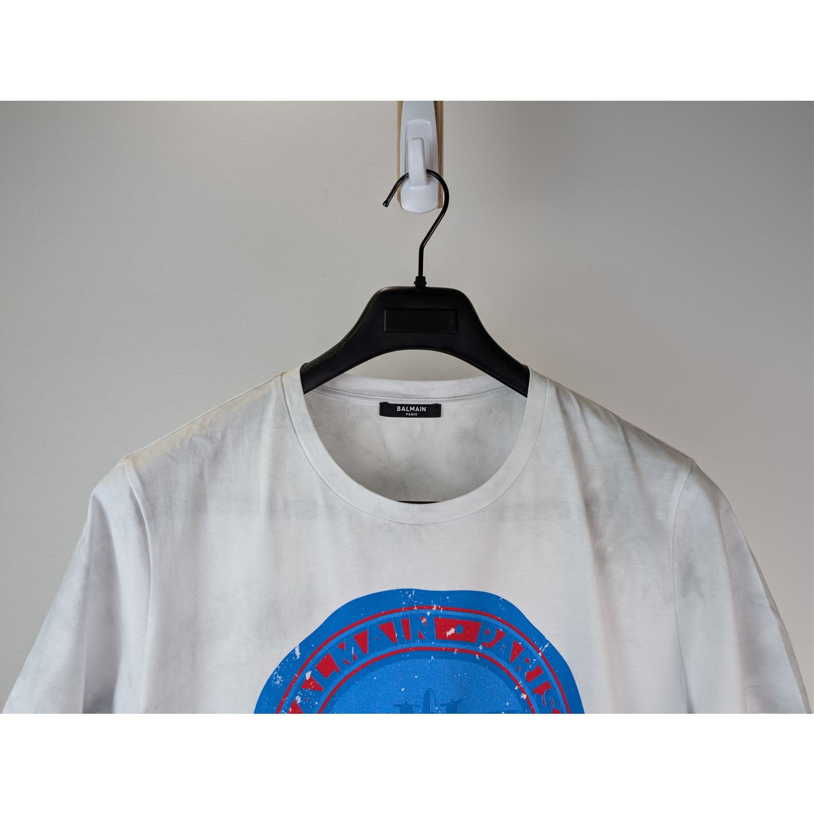 Balmain o1rshd1 Logo Airplane Short Sleeve T-Shirt White/Multicolor Size US M / EU 48-50 / 2 - 3 Thumbnail