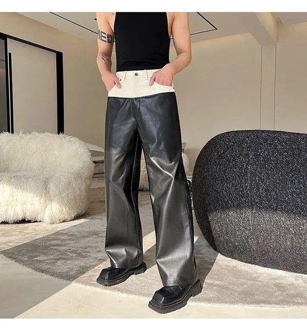 Vintage Hirayama x Koga Faux Leather Black Straight Leg Pants Size US 30 / EU 46 - 5 Thumbnail