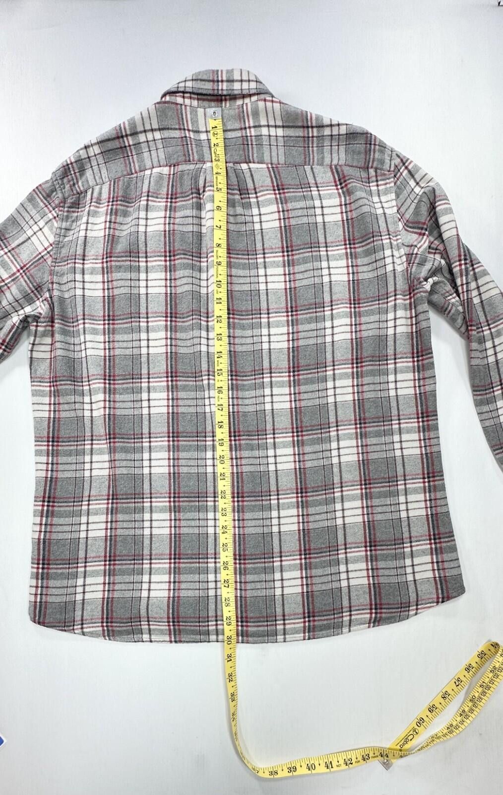 Polo Ralph Lauren J Crew Plaid Slim Cotton Flannel Button Up Gray Mens XL Size US L / EU 52-54 / 3 - 3 Thumbnail