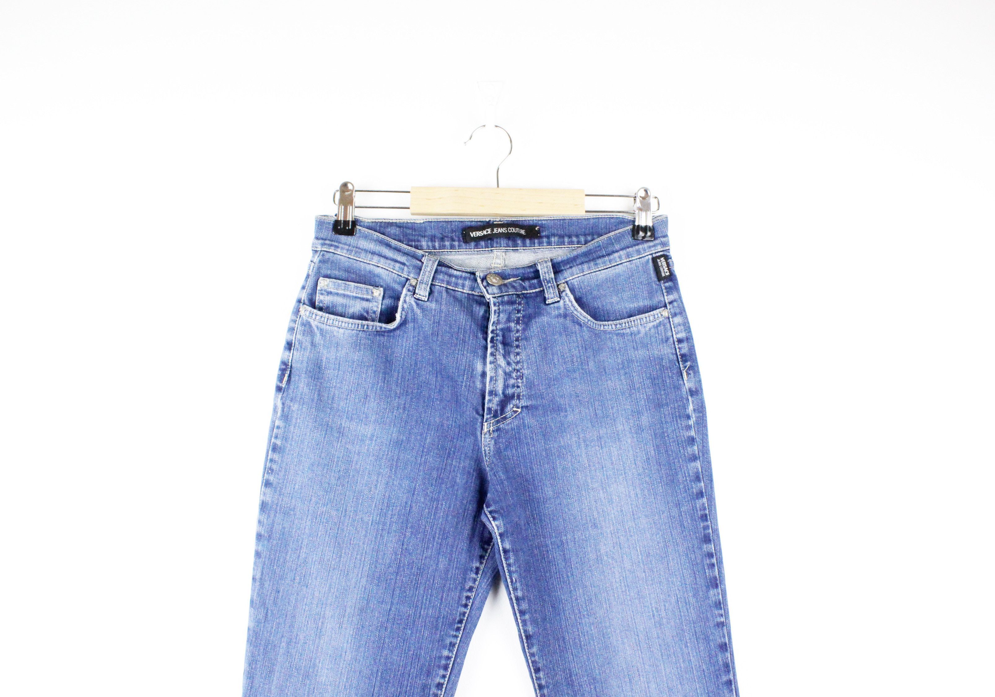 Versace × Versace Jeans Couture × Vintage Vintage Versace Jeans Couture Low Waist & Flared Jeans Size 28" / US 6 / IT 42 - 2 Thumbnail