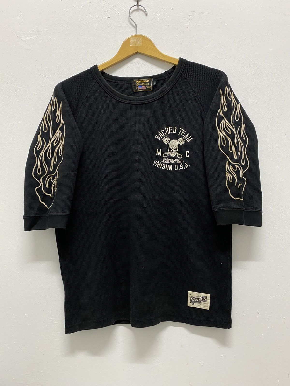 If Six Was Nine VANSON LEATHERS SKULL FLAME LONGSLEEVE ROCK PUNK STYLE Size US M / EU 48-50 / 2 - 7 Thumbnail