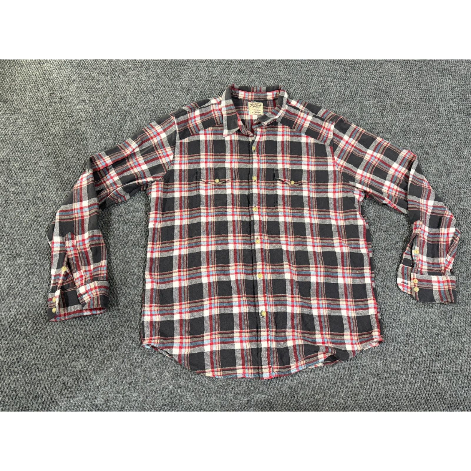 Lucky Brand Lucky Brand Button-Up Shirt Mens XL Black Red Plaid Long Sleeve Western Flannel Size US XL / EU 56 / 4 - 2 Thumbnail