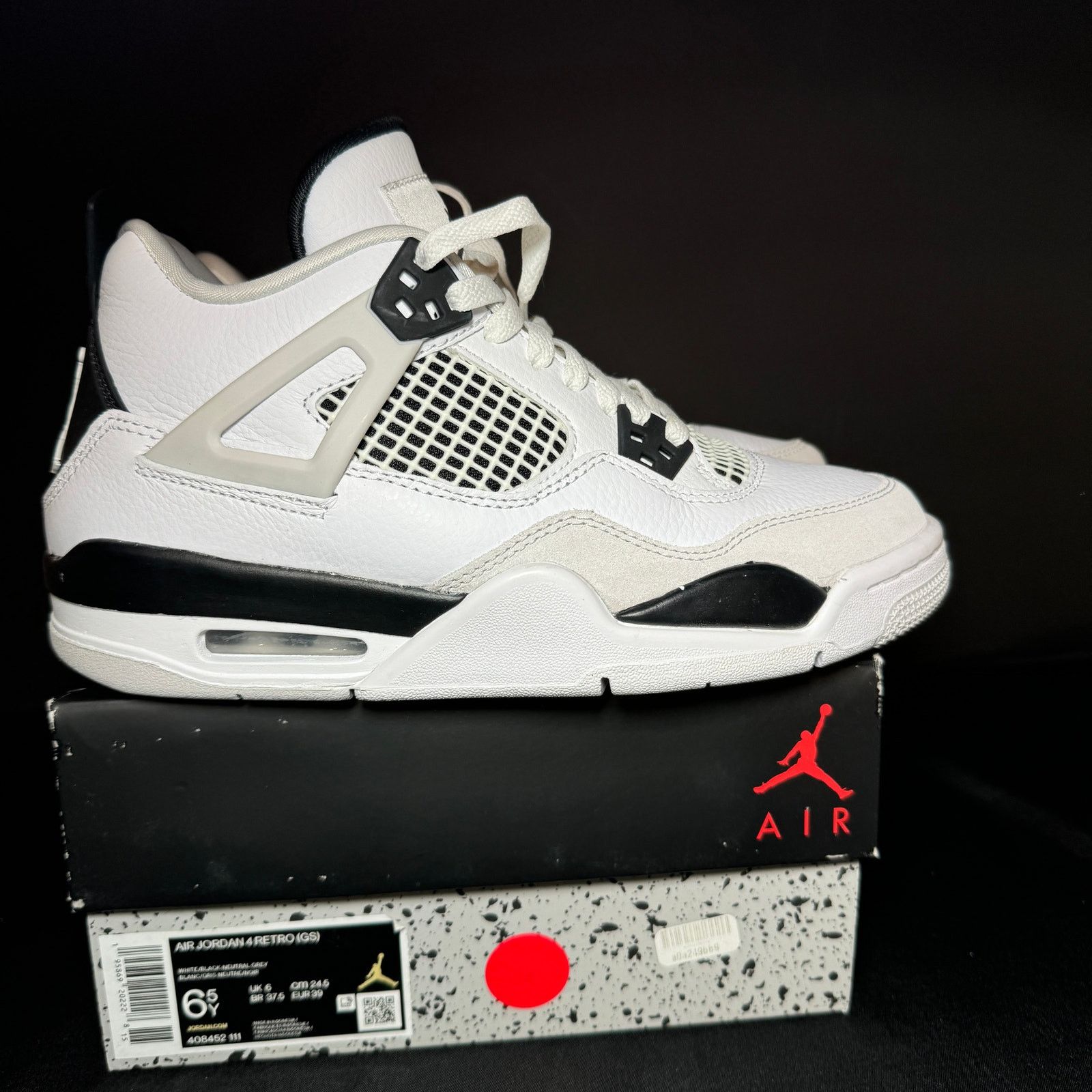 Size 6.5 - Air Jordan 4 Retro GS Military Black Men
