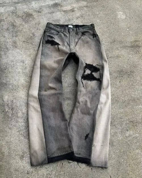 Other Ishiguro x Yui Baggy Distressed Flared Jeans Size US 32 / EU 48 - 1 Thumbnail