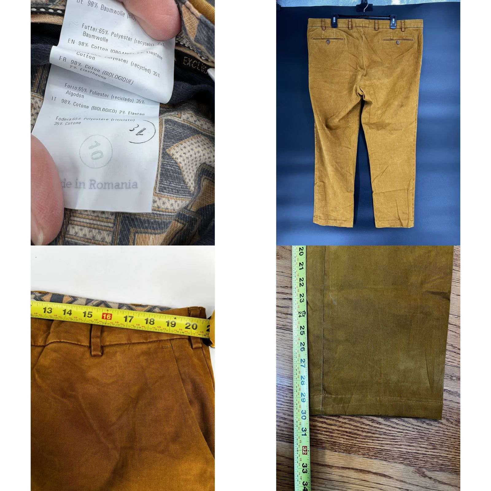 Velvet Meyer Velvet Pants Mustard 40x30 Men’s Velvet Chino Bonn Belt Button Closure City Hipster Motorcycle Rock Southwestern Germany Mens Size US 40 / EU 56 - 9 Thumbnail