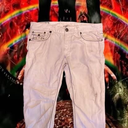 True Religion White with black stitching true religion jeans Size US 38 / EU 54 - 2 Thumbnail