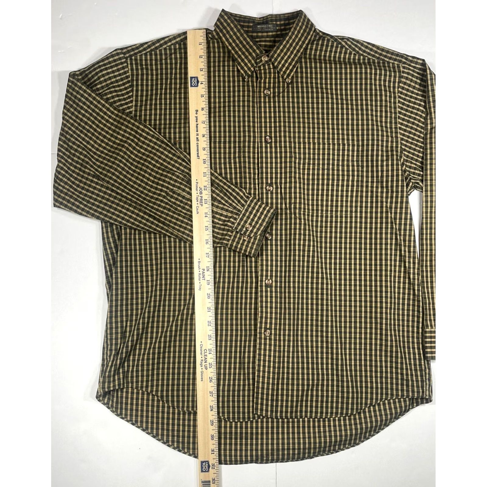 Van Heusen Van Heusen Dress Shirt Multicolor Check Button Up Long Sleeve Mens L 16-16 1/2 Wrinkle Free Shirt Size 42R - 3 Thumbnail