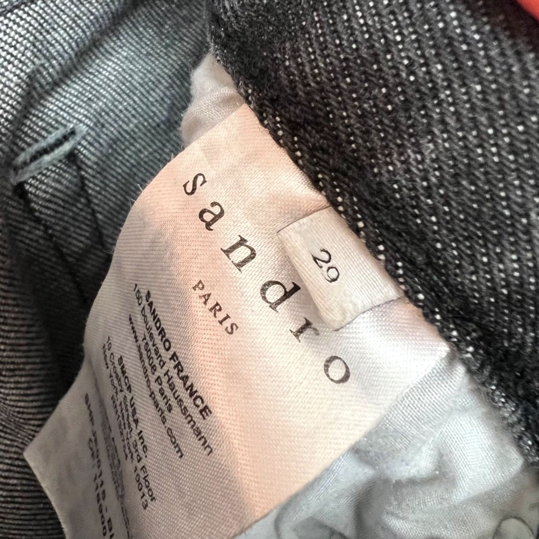 Sandro Sandro Skinny Jeans Sandro Womens Size 29 Black Denim Jeans Skinny 5-Pocket Regular Womens 29 Black Cotton Blend Denim Size 29" - 3 Thumbnail