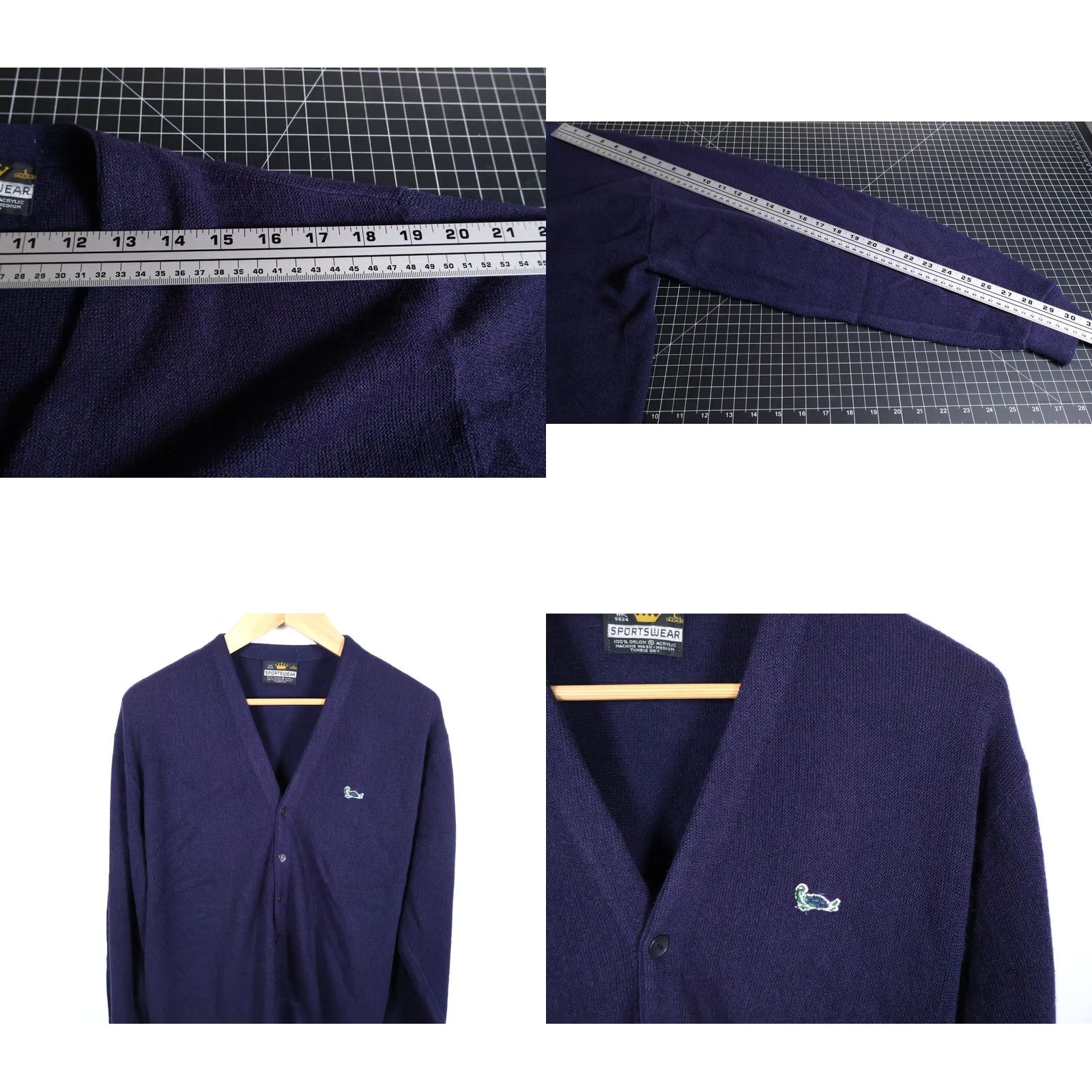 Vintage VINTAGE Grandpa Style Cardigan King Sportswear Sweater Men's Large Dark Blue VTG Size US L / EU 52-54 / 3 - 8 Thumbnail