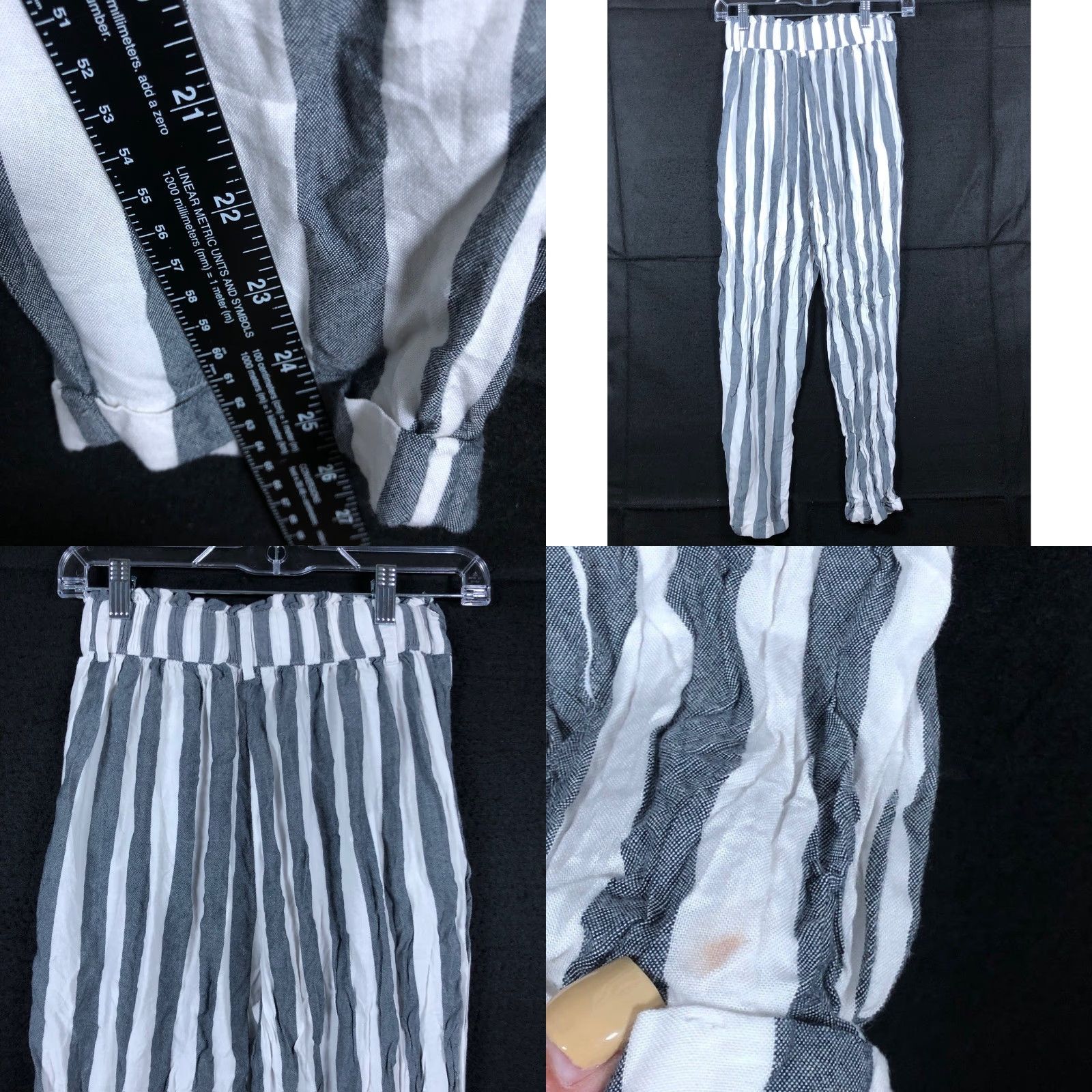 Vintage VINTAGE American Eagle Womens Pants White Blue Stripe Pull On Elastic Waist XS Size 26" / US 2 / IT 38 - 8 Thumbnail