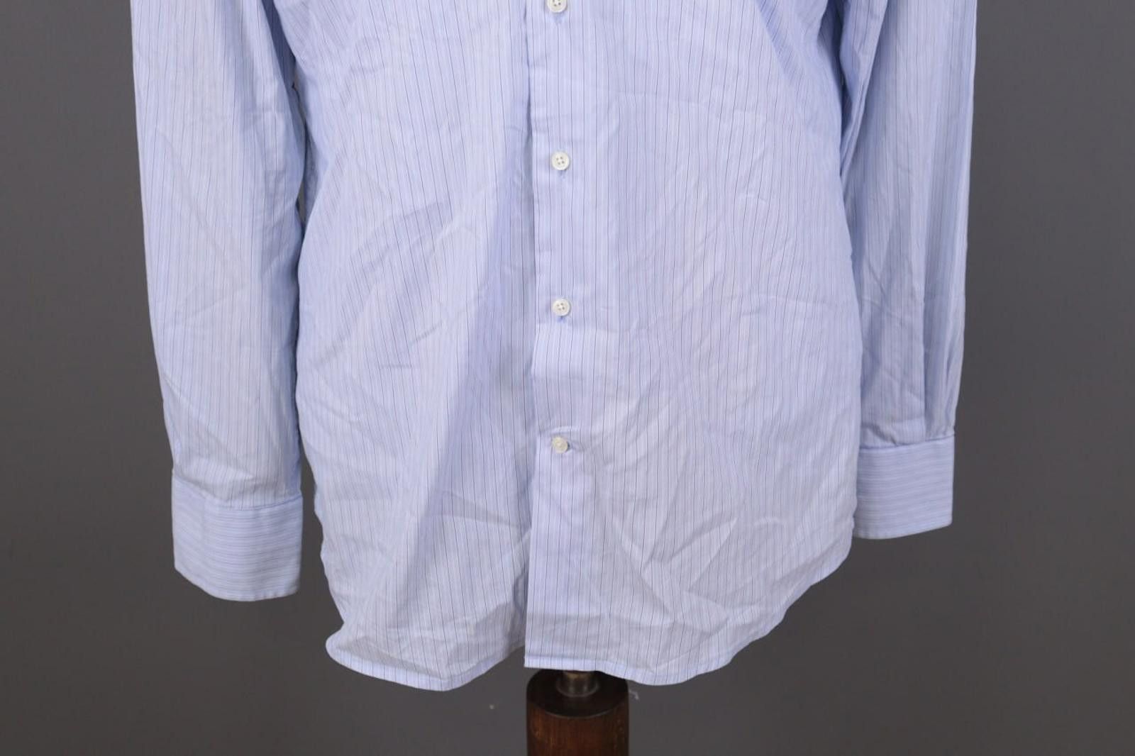 Designer Hackett London Classic Fit Pinstripe Blue Shirt Size 39 Size US M / EU 48-50 / 2 - 3 Thumbnail