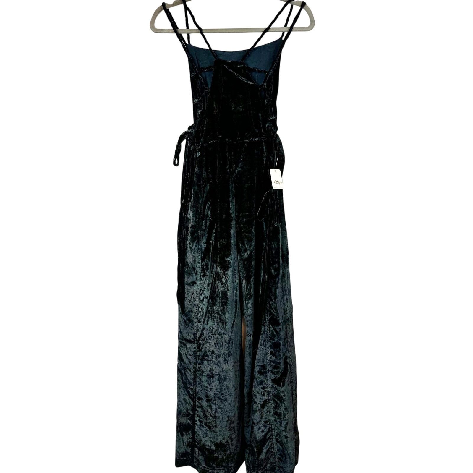 Free People Free People 90s Forever Overalls Crushed Velvet Black size M Size 30" / US 8 / IT 44 - 19 Thumbnail