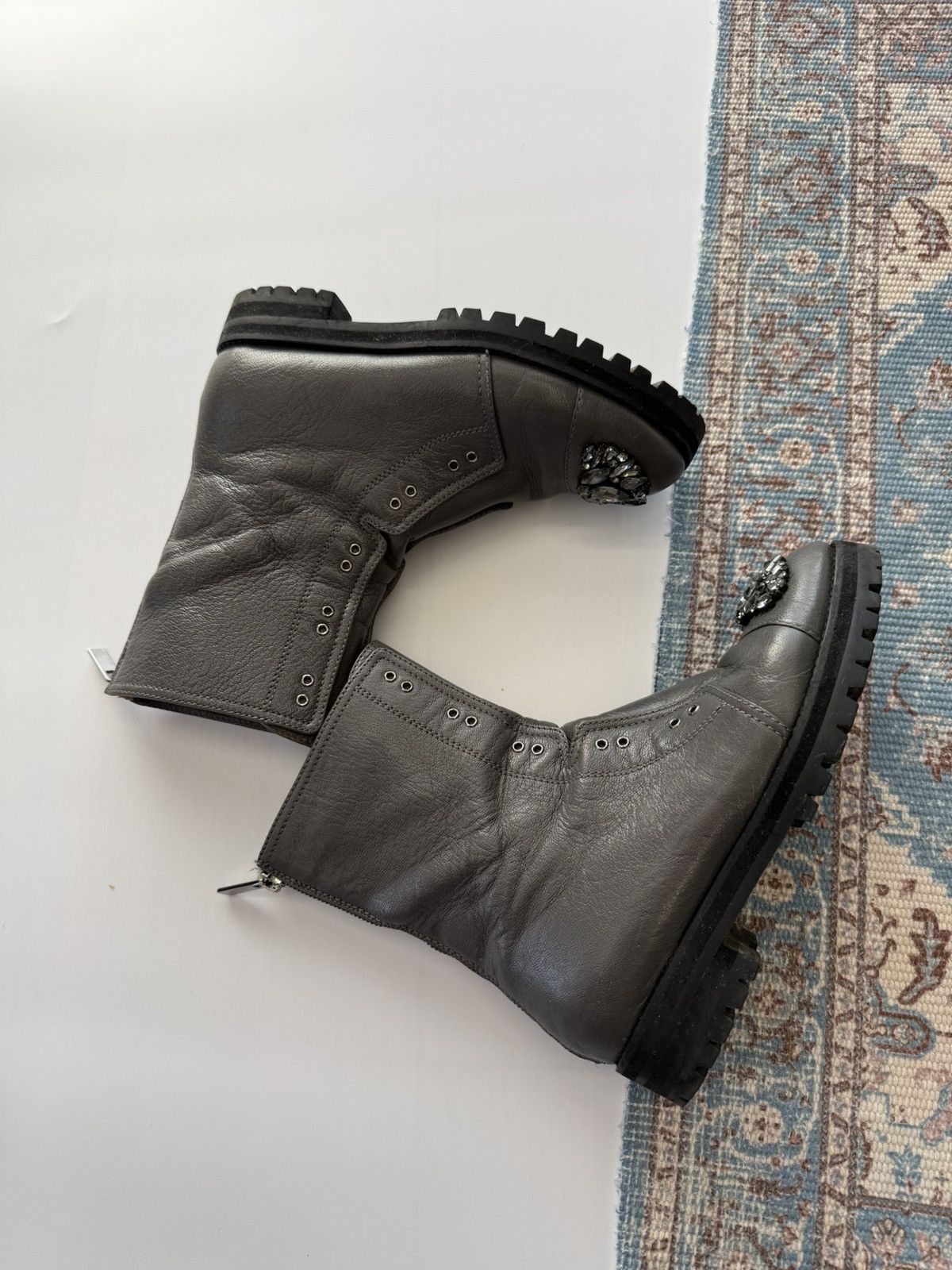 Jimmy Choo Jimmy Choo Biker Combat Ankle Leather Boots Size 37 Size US 7 / IT 37 - 8 Thumbnail