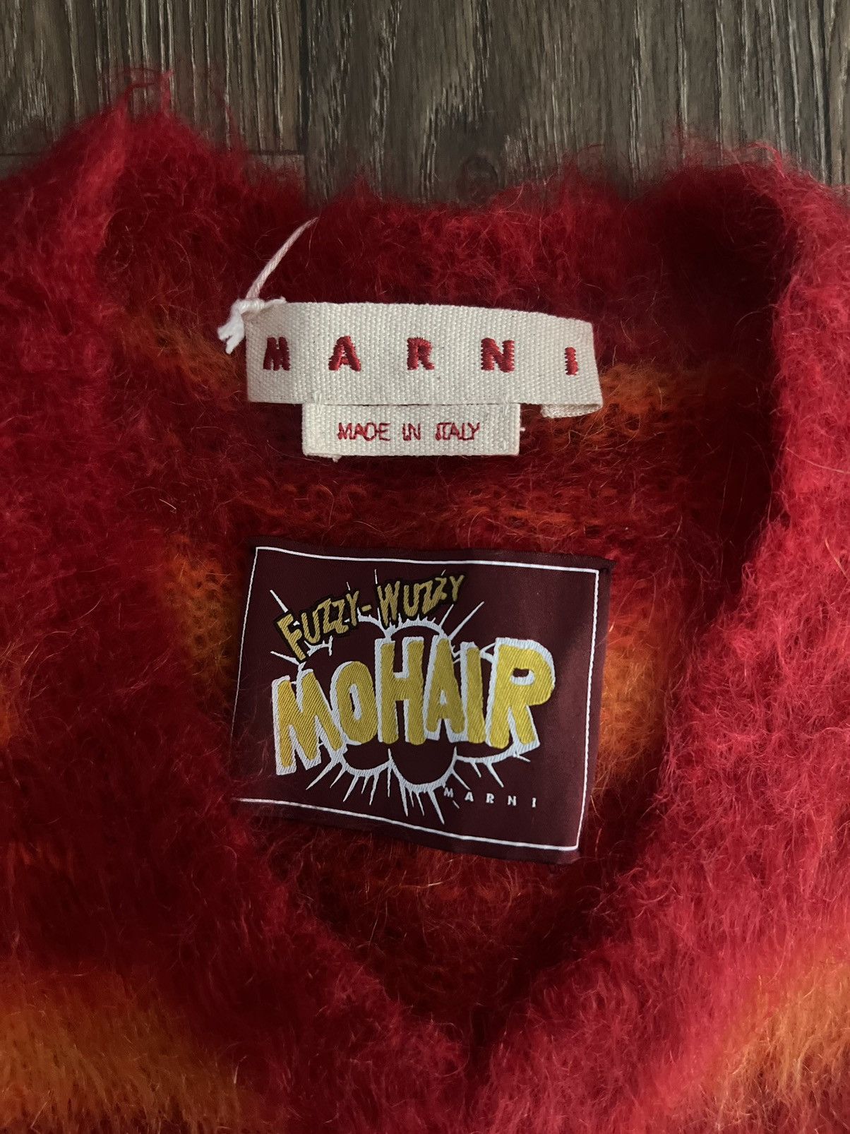 Designer Marni Mohair Vest Pattern Stripe Red 2023 Size US S / EU 44-46 / 1 - 2 Thumbnail