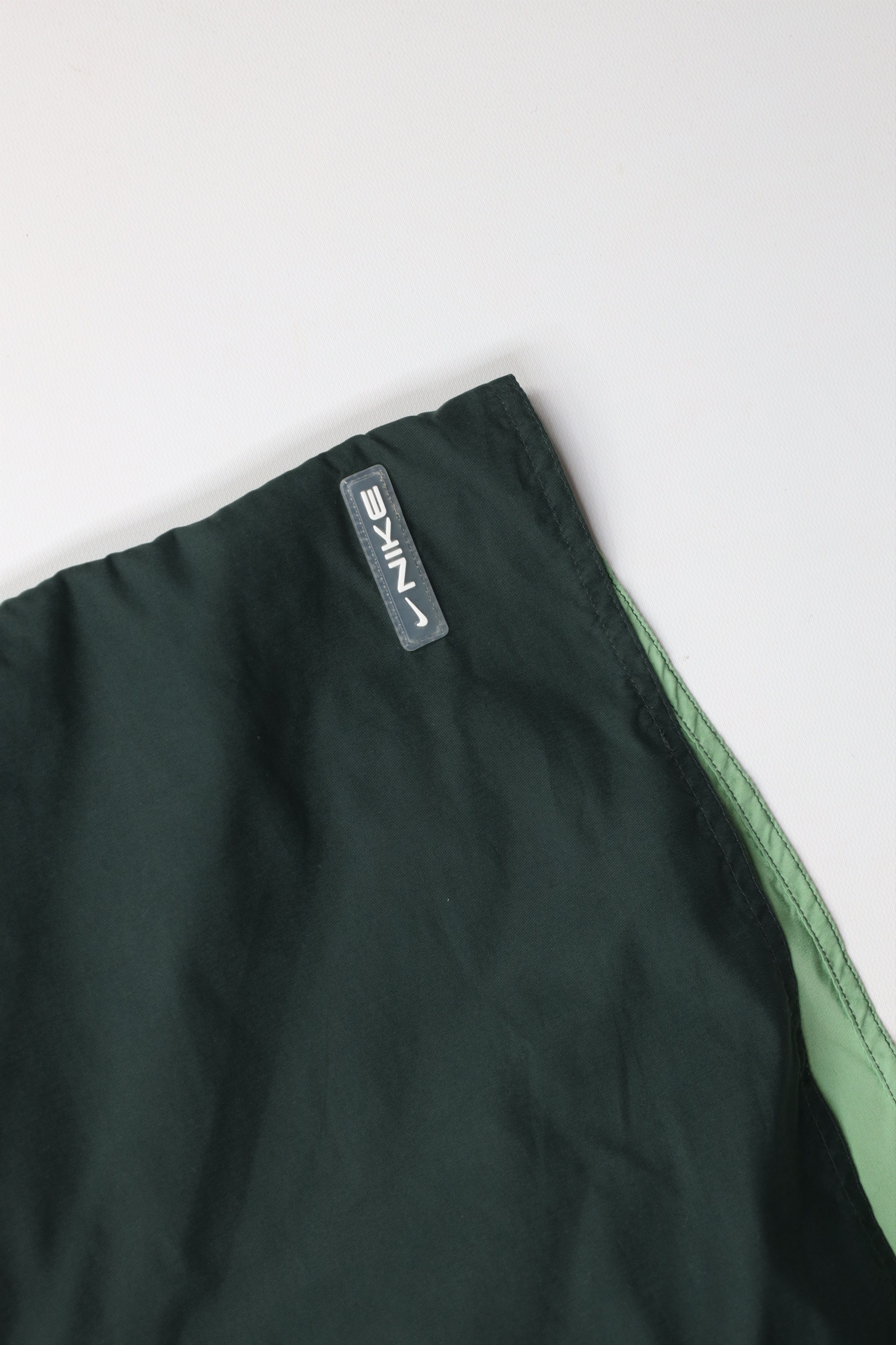 Nike × Vintage Vintage 90s Y2K Nike Travis Scott Mini Swoosh Shorts Green Size US 36 / EU 52 - 5 Thumbnail