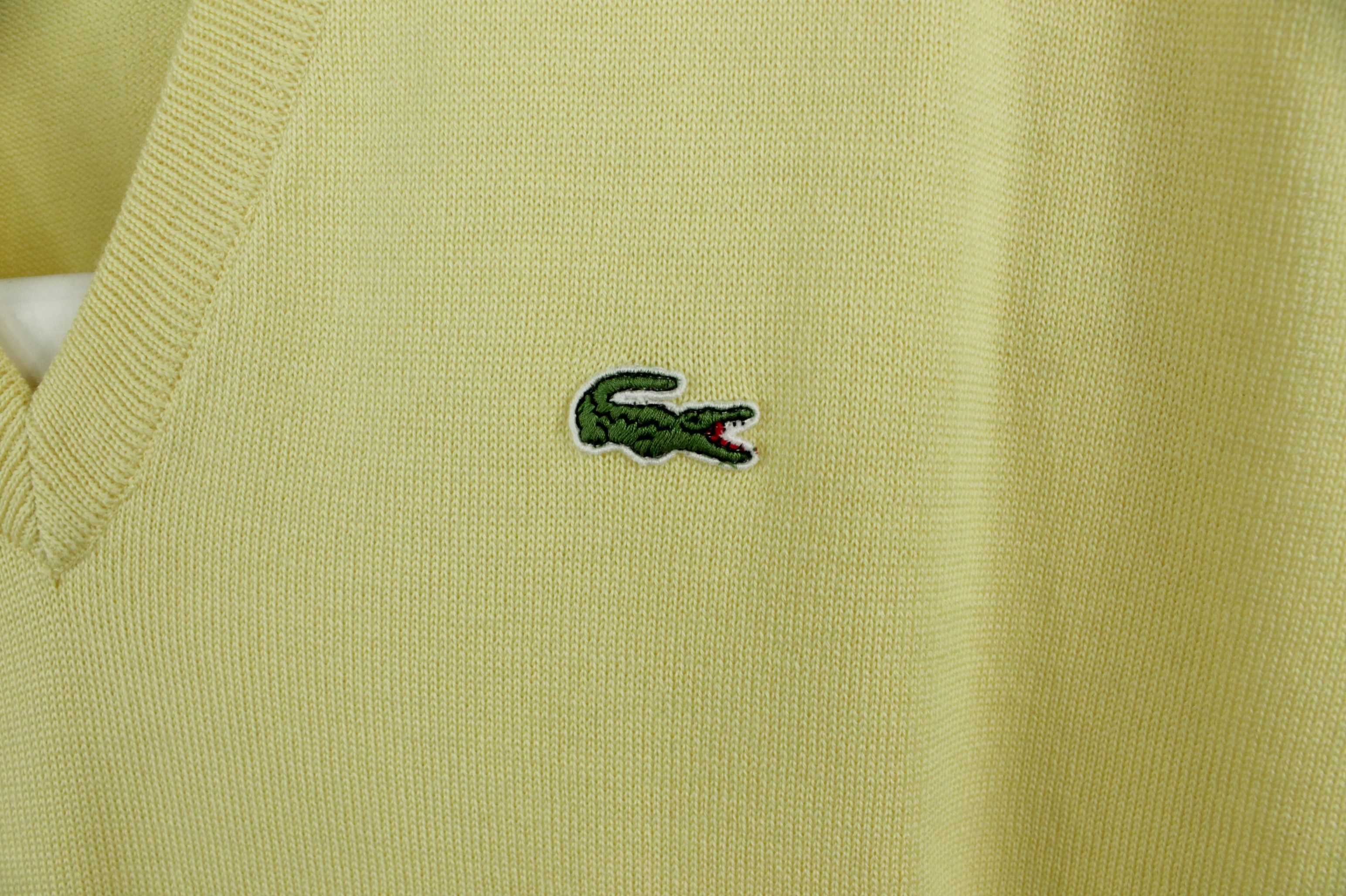 Lacoste Vintage Lacoste Knit Yellow Wool Vest Sweater Men's Size US XXL / EU 58 / 5 - 4 Thumbnail