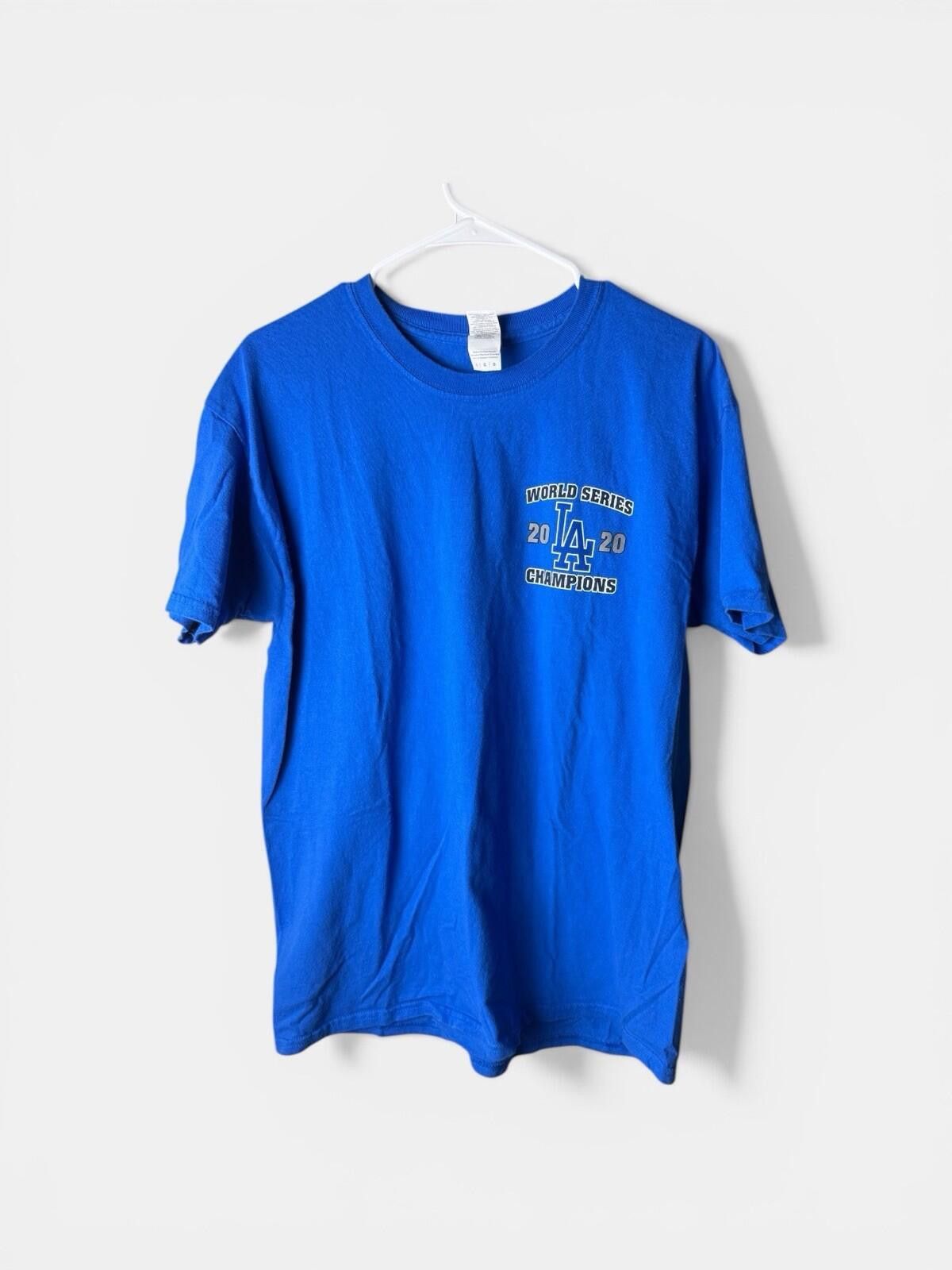 Jerzees LA Dodgers 2020 World Series Champions Tee Mens Large Blue Size ONE SIZE - 2 Thumbnail