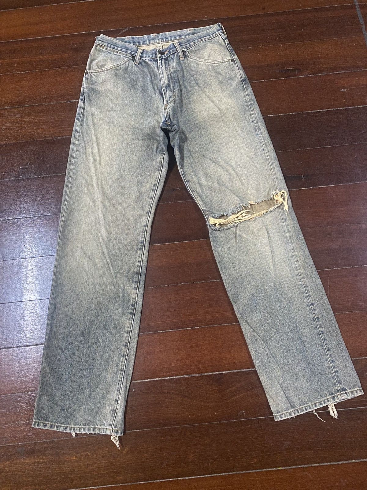 Wrangler VINTAGE WRANGLER DISTRESSED FADED JEANS PANTS selvedge rusty Size US 33 - 1 Thumbnail
