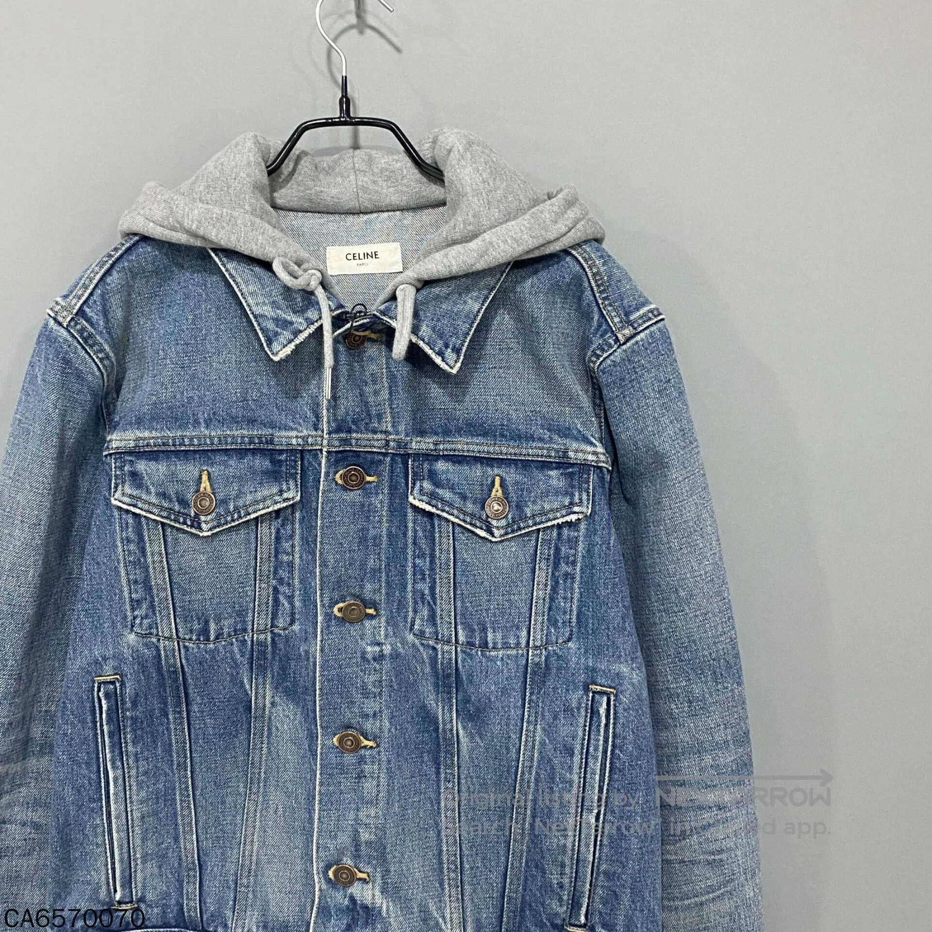 Celine Hooded Logo Denim Jacket Celine. Size XS / US 0-2 / IT 36-38 - 2 Thumbnail