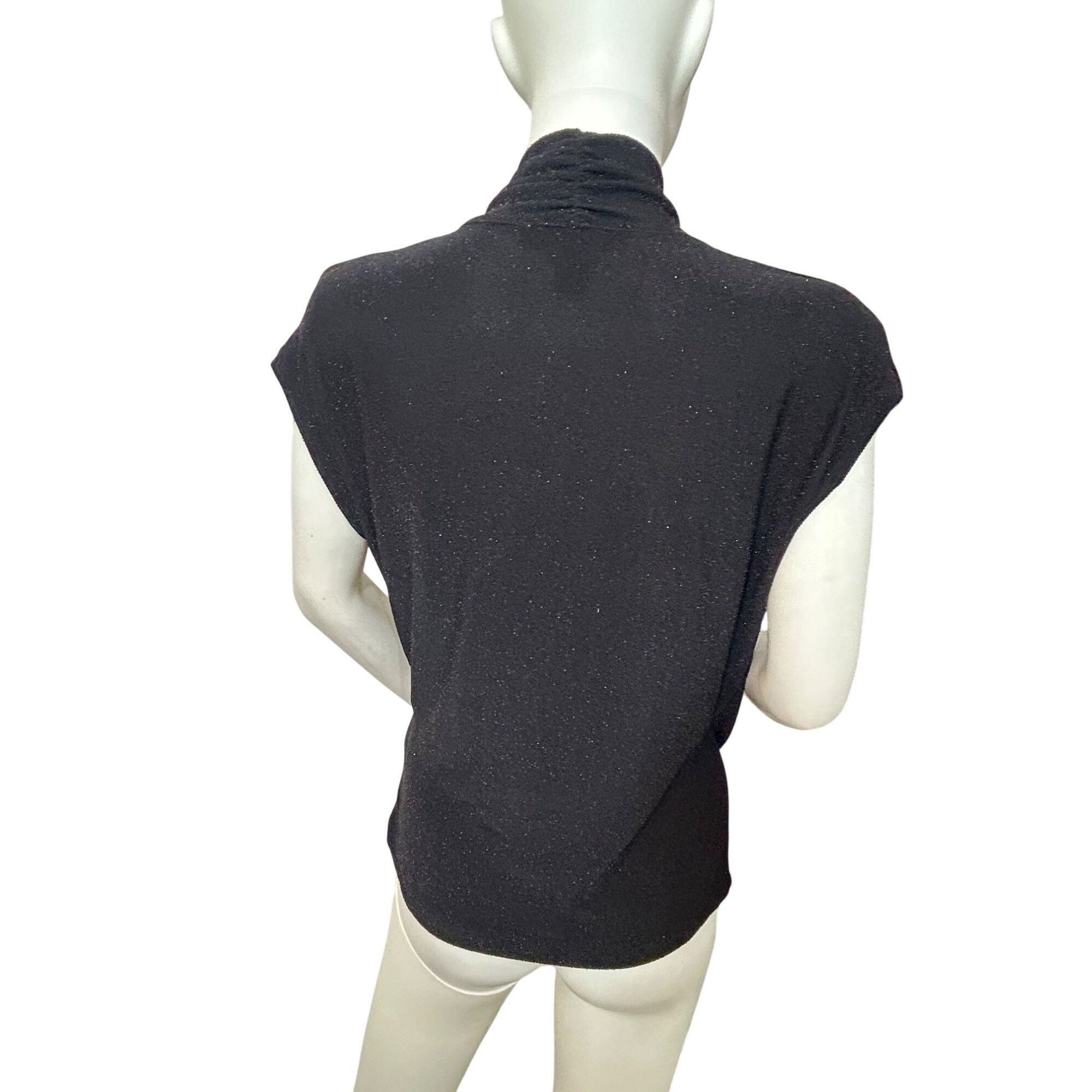 Other Josephine Chaus Top M Black Metallic Cap Sleeve Low Cowl Nec Size M / US 6-8 / IT 42-44 - 4 Thumbnail