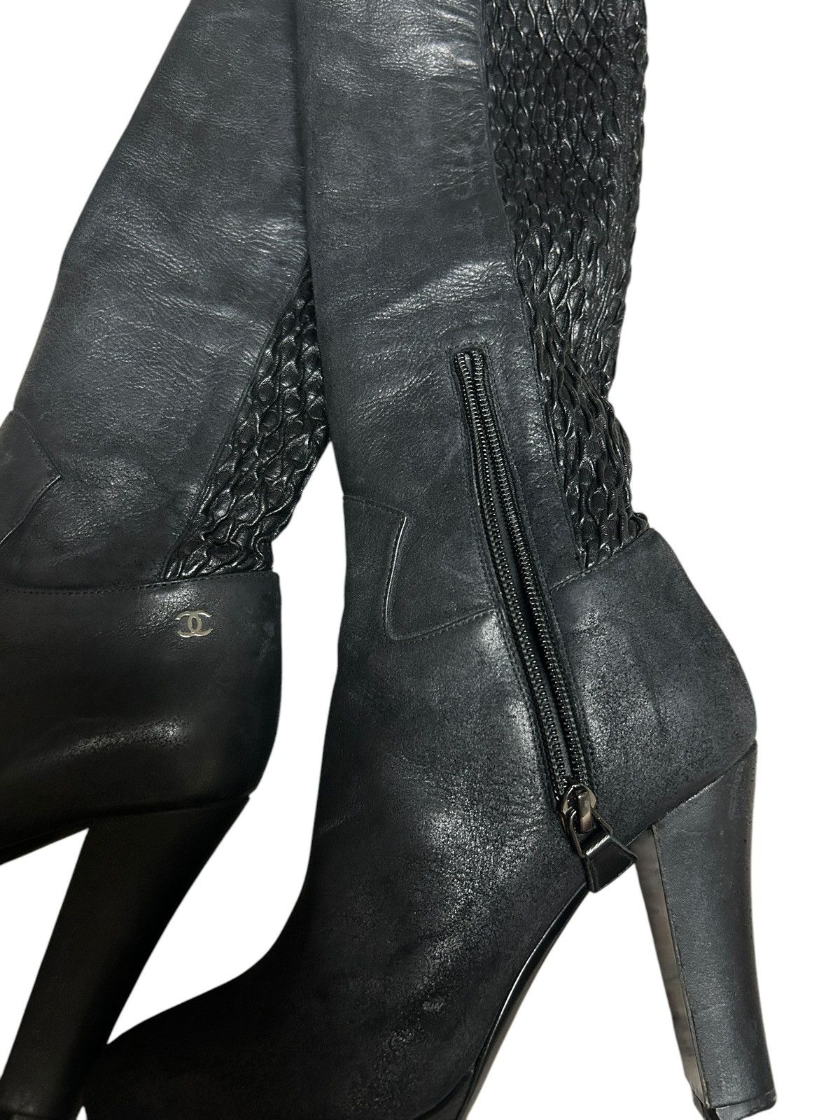 Chanel Winter Thigh High Boots Size US 6.5 / IT 36.5 - 2 Thumbnail