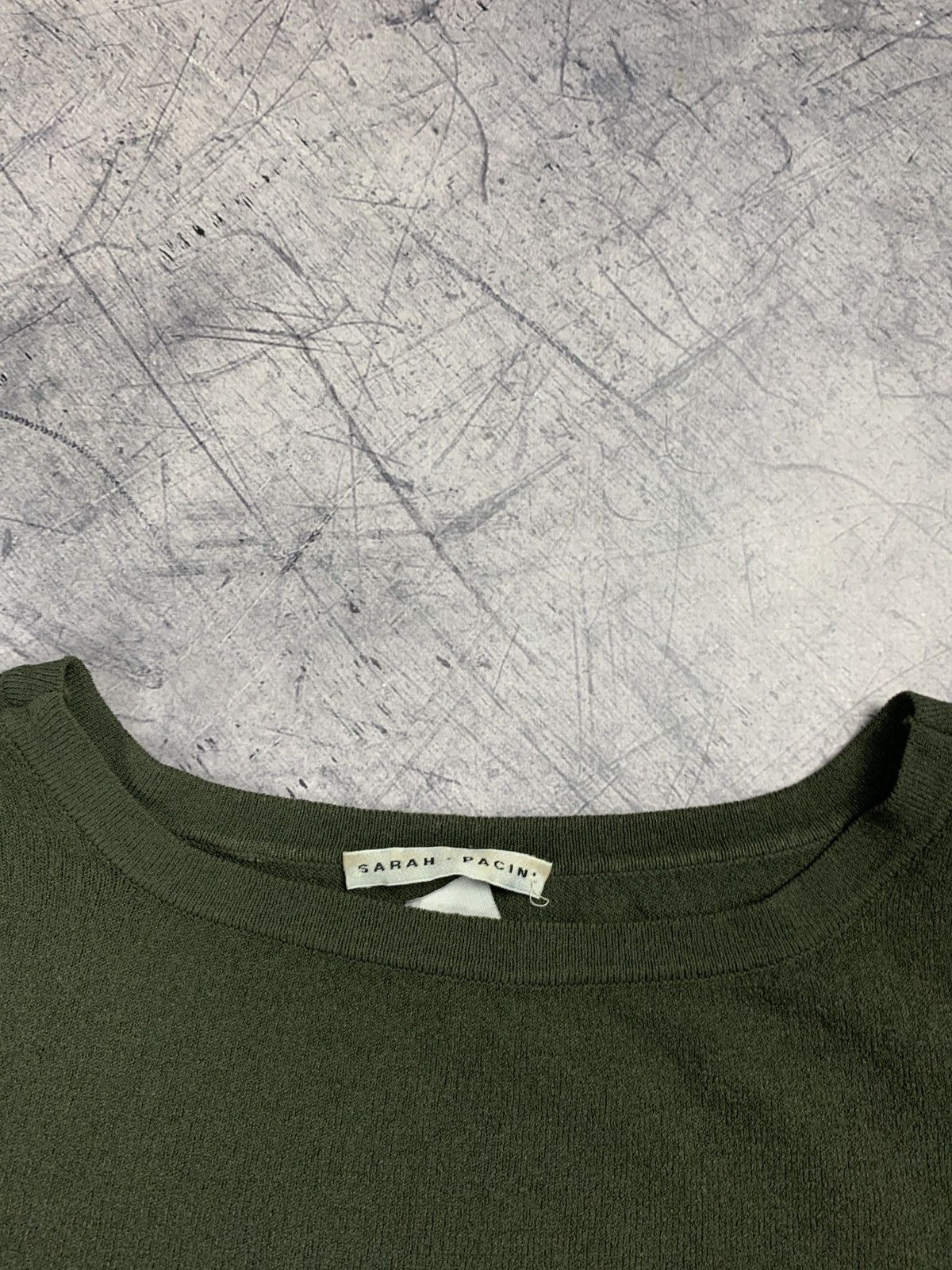 Sarah Pacini Sarah Pacini Long Sleeve T-Shirt Size Z Khaki Green Top Y2K Size S / US 4 / IT 40 - 4 Thumbnail