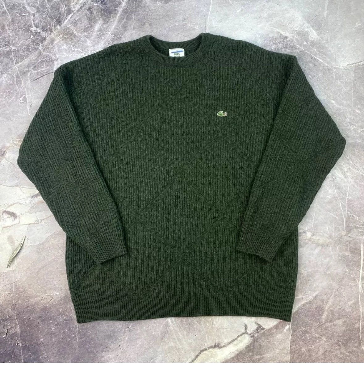 Lacoste × Vintage Vintage Lacoste Sweater Knit Green Wool Size XL Y2K Size US XL / EU 56 / 4 - 2 Thumbnail