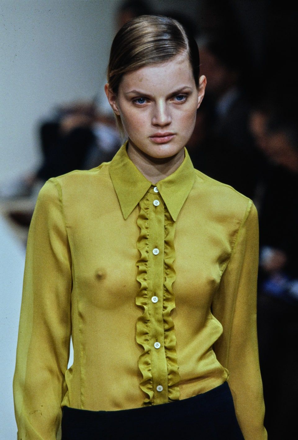 Prada Prada Fall 1996 Ruffled Silk Chiffon Blouse Size M / US 6-8 / IT 42-44 - 2 Thumbnail
