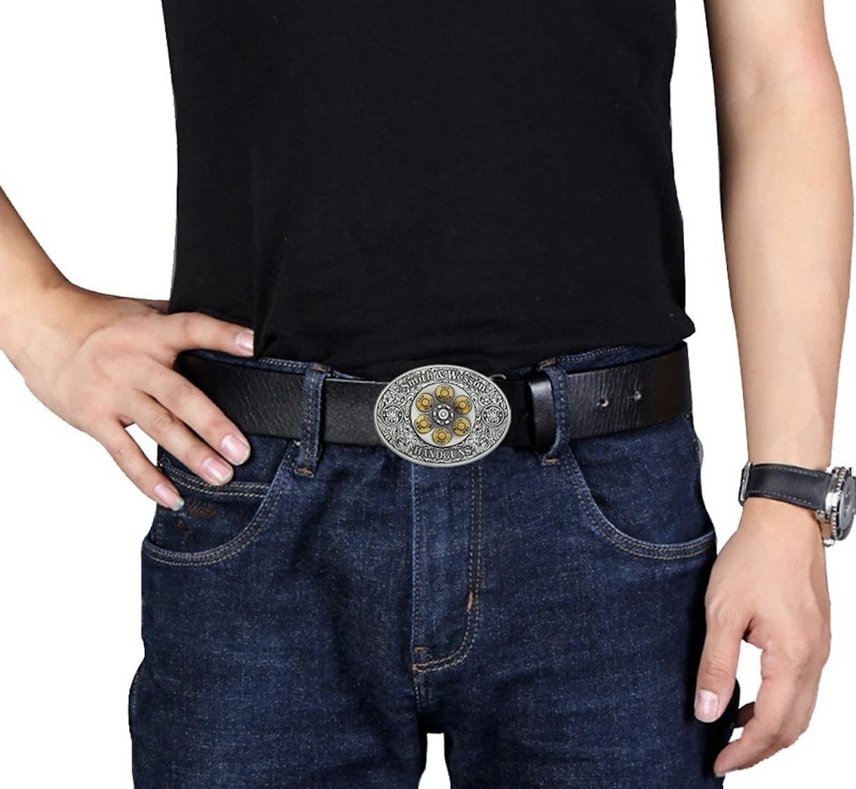 Cowboy Equipment Oval Western Cowboys Pistol Wheel Belt Buckle Size ONE SIZE - 3 Thumbnail