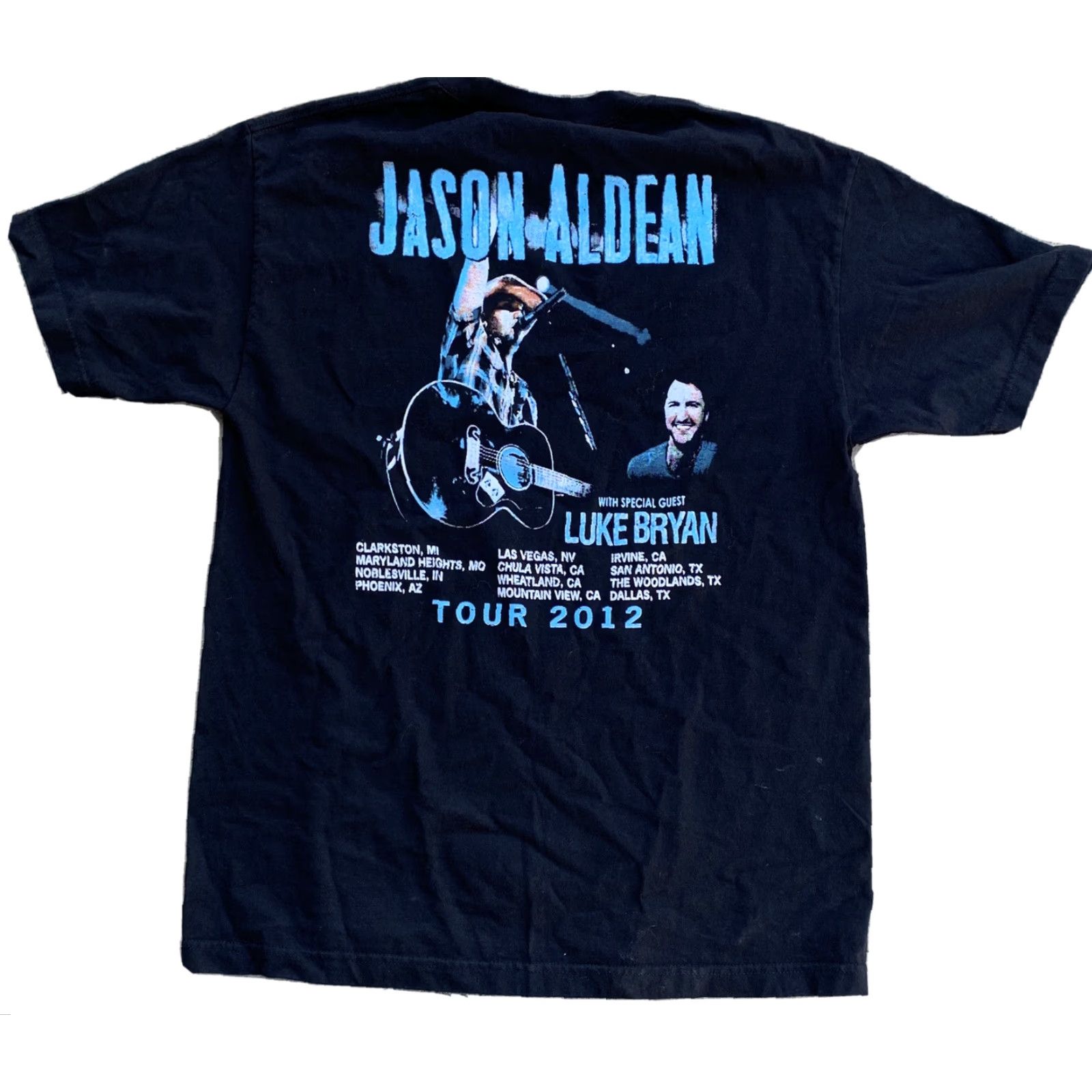 Vintage Jason Aldean 2012 With Special Guest Luke Bryan T-Shirt 2012 Tour Concert Tee L Black Men XS? Size US L / EU 52-54 / 3 - 3 Thumbnail