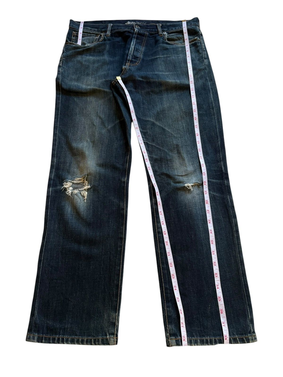 Stussy Vintage Stussy Button Fly Mud Wash Distressed Jeans Size US 34 / EU 50 - 14 Thumbnail
