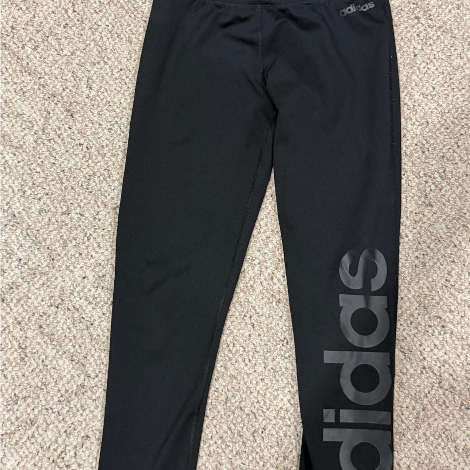Adidas Adidas Climalite Black High Rise Graphic Leggings - Sz Med Size 30" / US 8 / IT 44 - 7 Thumbnail