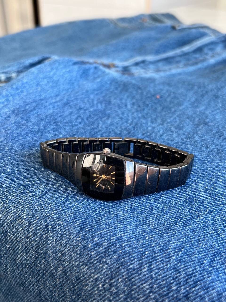 Japanese Brand × Vintage Vintage Japanese style futuristic Steel Black Watch Omax 00s Size ONE SIZE - 1 Thumbnail