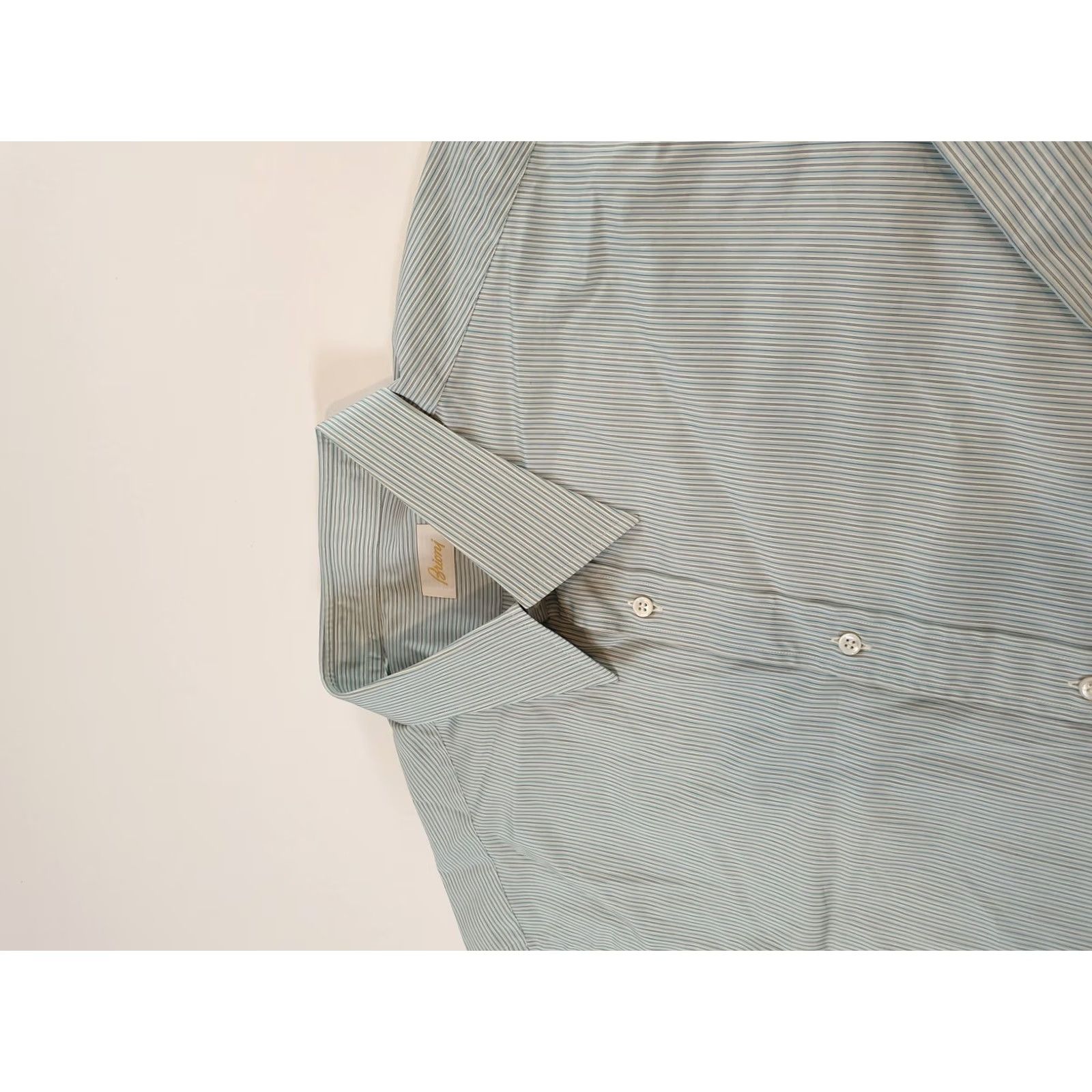 Brioni Brioni Shirt Mens 2XL Striped Button Up Dress Shirt Italy Made In Italy Blue Size 48R - 3 Thumbnail