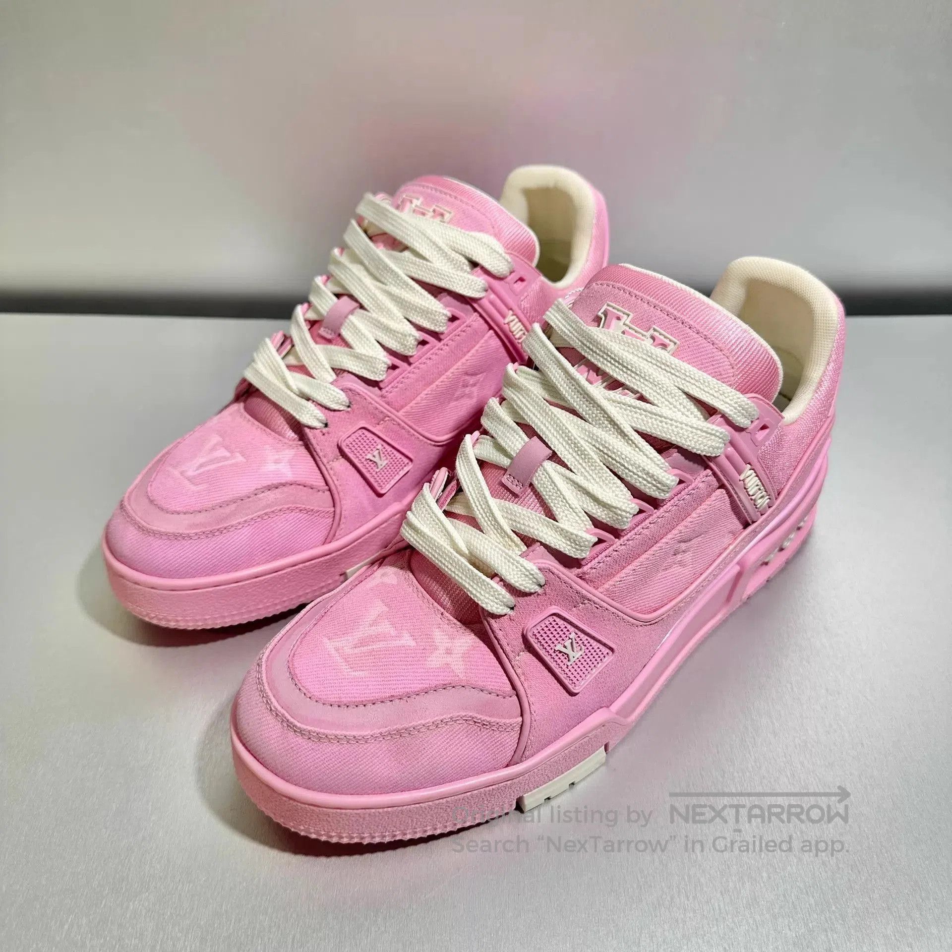 Louis Vuitton Pink Low-Top Sneakers Size 7. Size US 7 / EU 40 - 1 Thumbnail