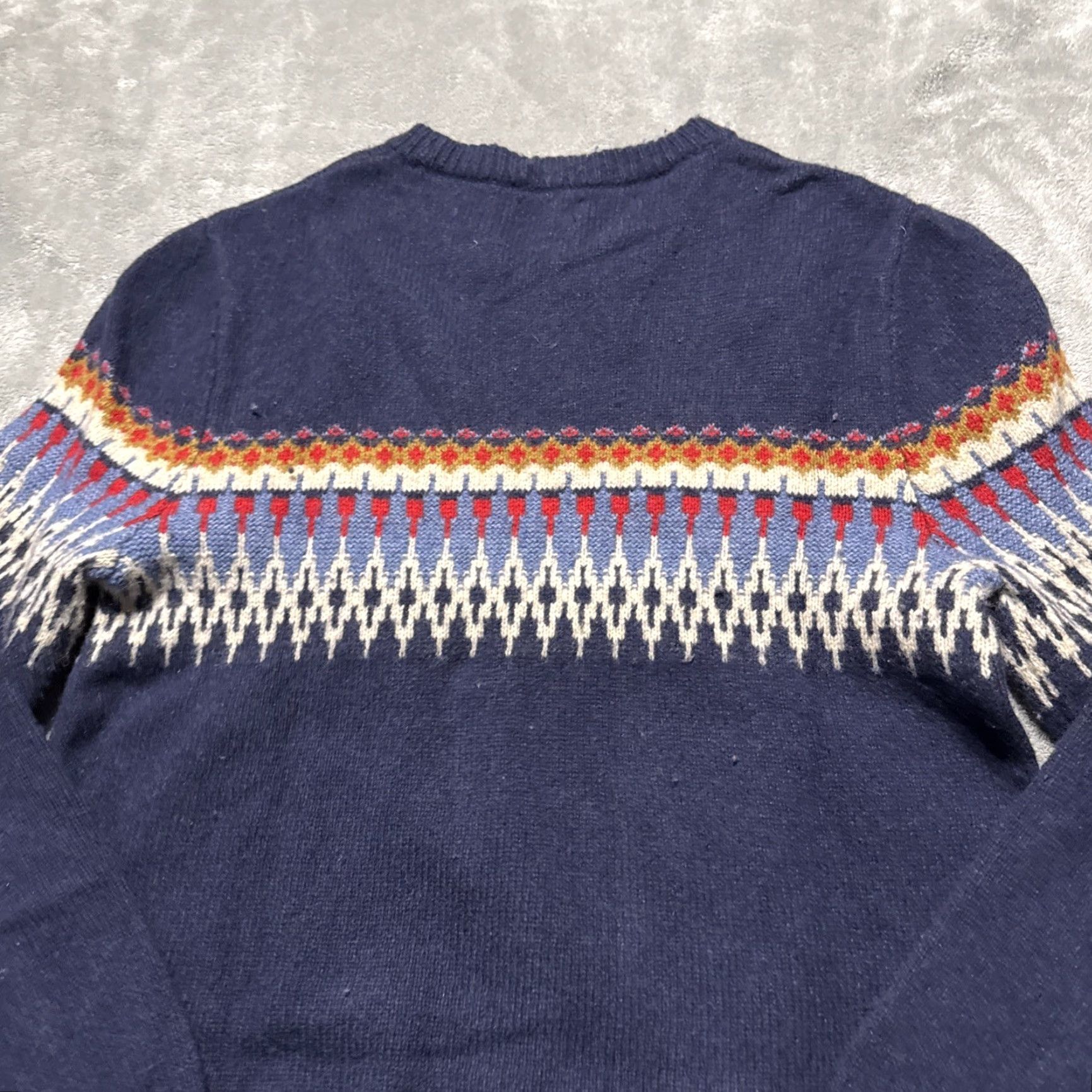 J.Crew J.CREW Sweater Mens M Blue Fair Isle Nautical Crewneck Knit Wool Pullover Regular Size Type" Size US M / EU 48-50 / 2 - 7 Thumbnail