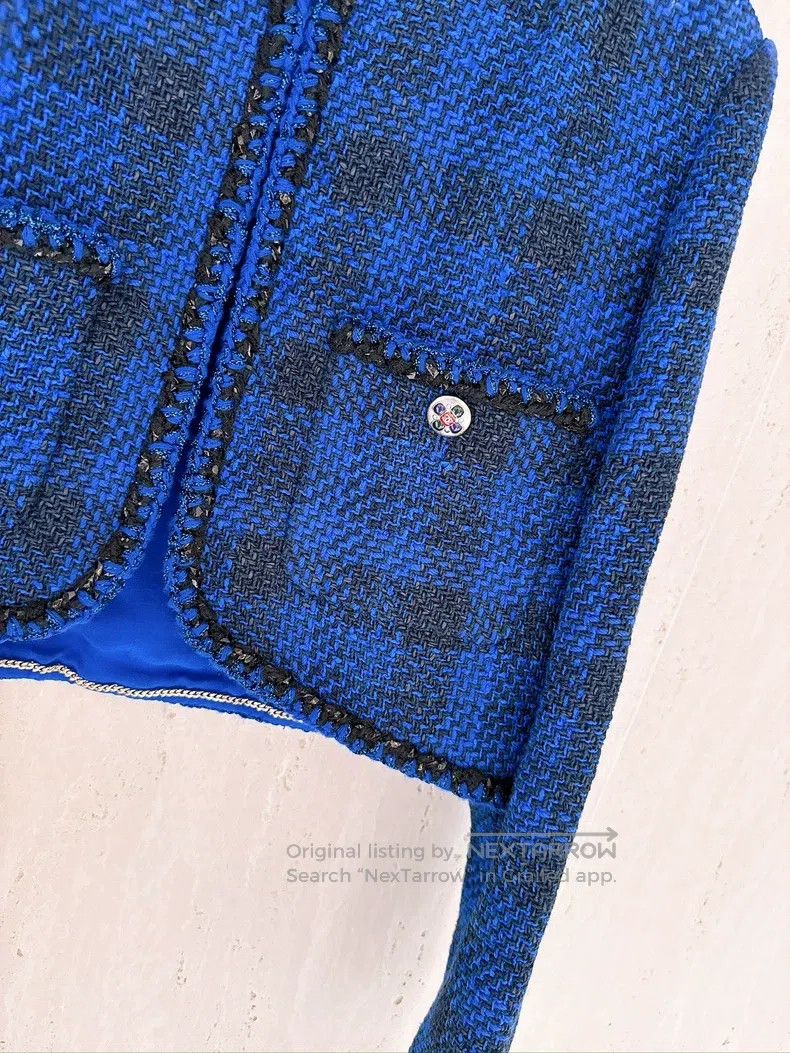 Chanel Chanel 23P Spring and Summer Preview Blue Tweed Short Coat Size XS / US 0-2 / IT 36-38 - 4 Thumbnail