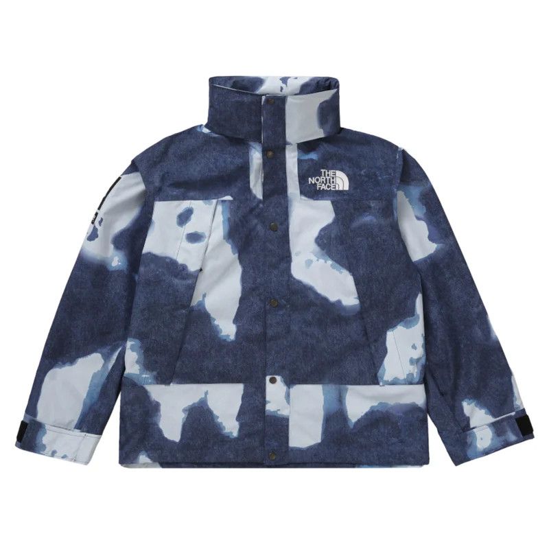 image of Supreme X The North Face Bleached Denim Print Mountain in Grey, Men's (Size XL)