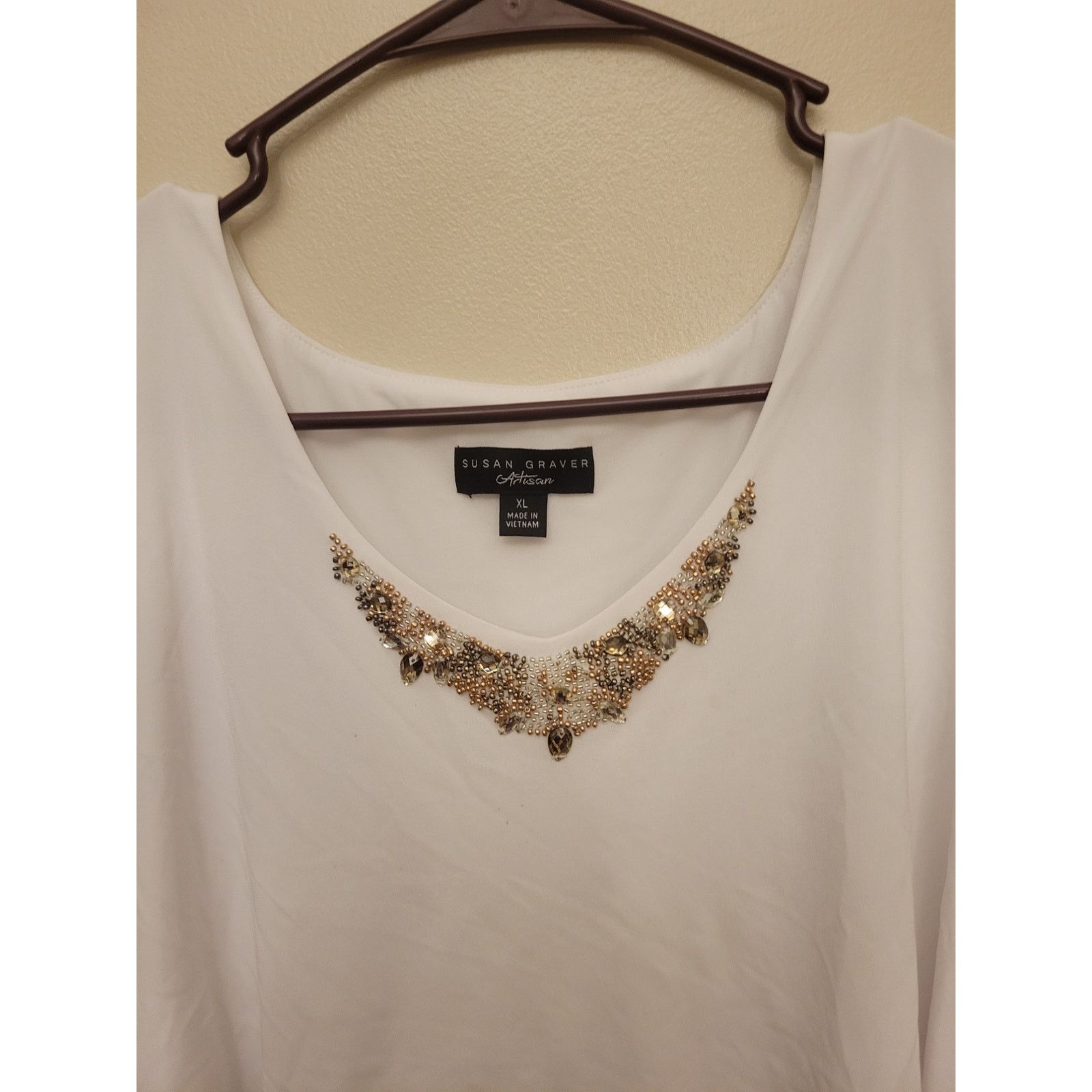 Other Susan Graver White Designer Gem top XL Size XL / US 12-14 / IT 48-50 - 4 Thumbnail