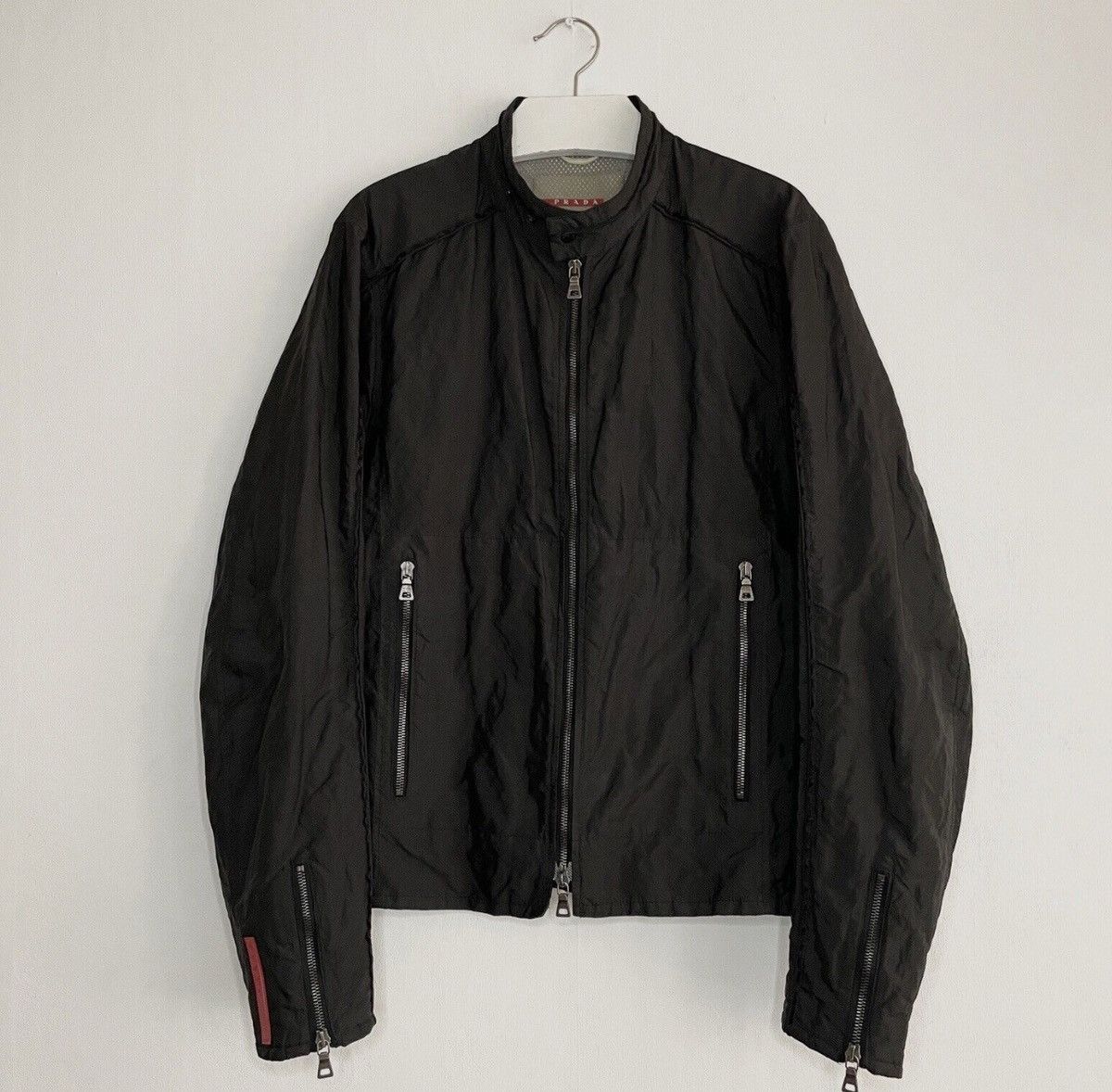 Prada Linea Rossa Red Tab Vintage Rider Jacket Nylon