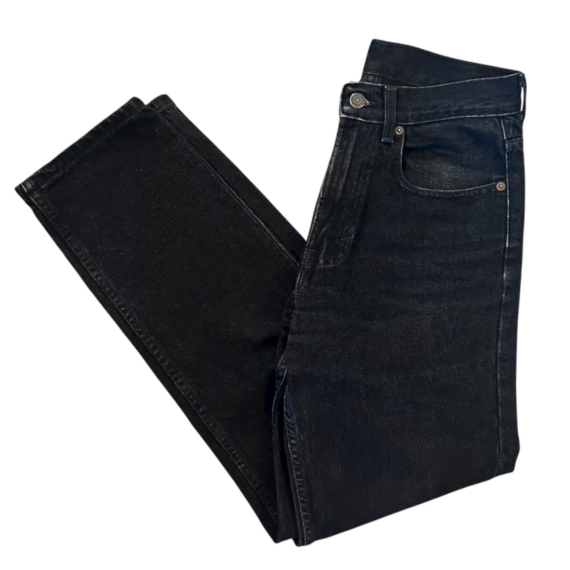 Gap Vintage Gap Black Denim Straight Leg Relaxed 90's Jeans Size US 29 - 5 Thumbnail