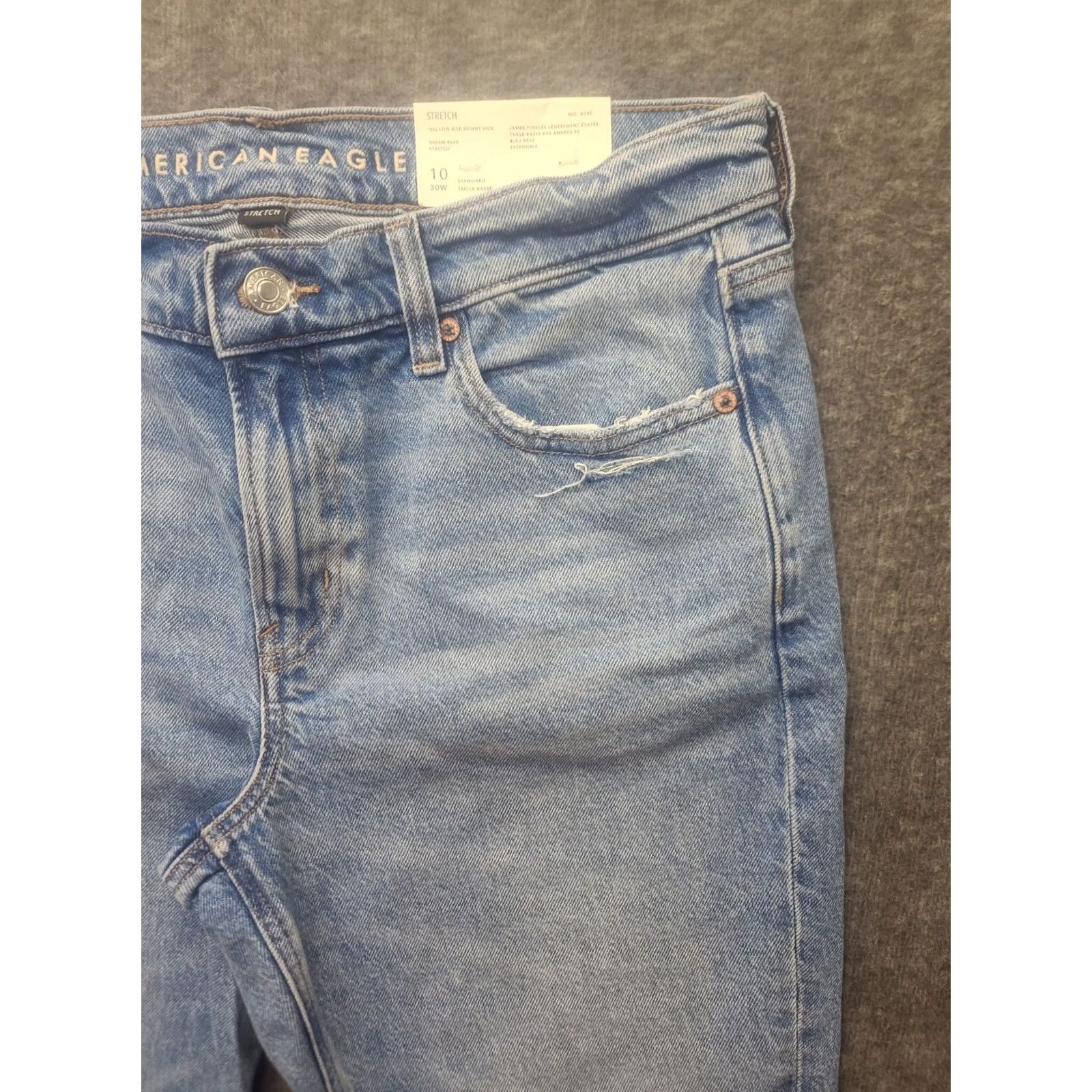 American Eagle Outfitters VINTAGE American Eagle Jeans Womens 10x32 90s Skinny Kick Flared Low Rise Stretch Jeans Blue Cotton Spandex Regular Inseam 32 Womens Size 32" / US 10 / IT 46 - 6 Thumbnail