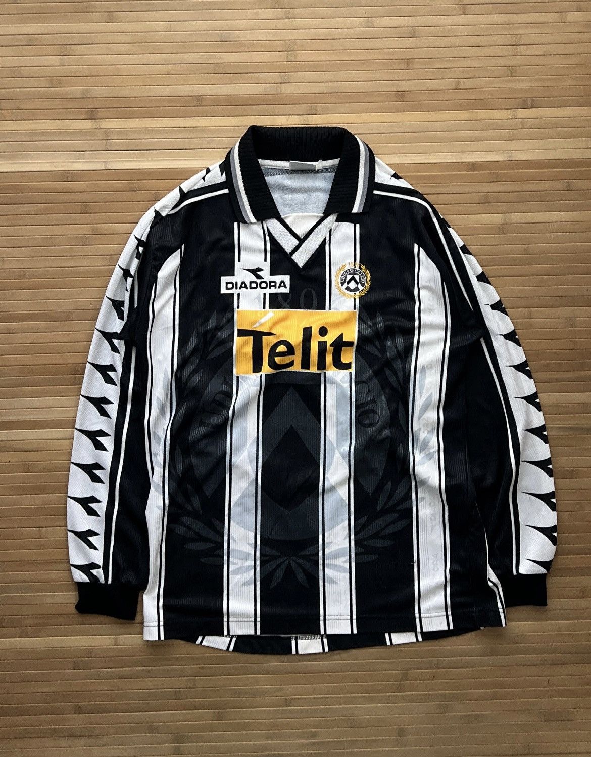 Diadora Matchworn Locatelli 2000-01 Udiense Long Sleeve Jersey Size US XL / EU 56 / 4 - 2 Thumbnail