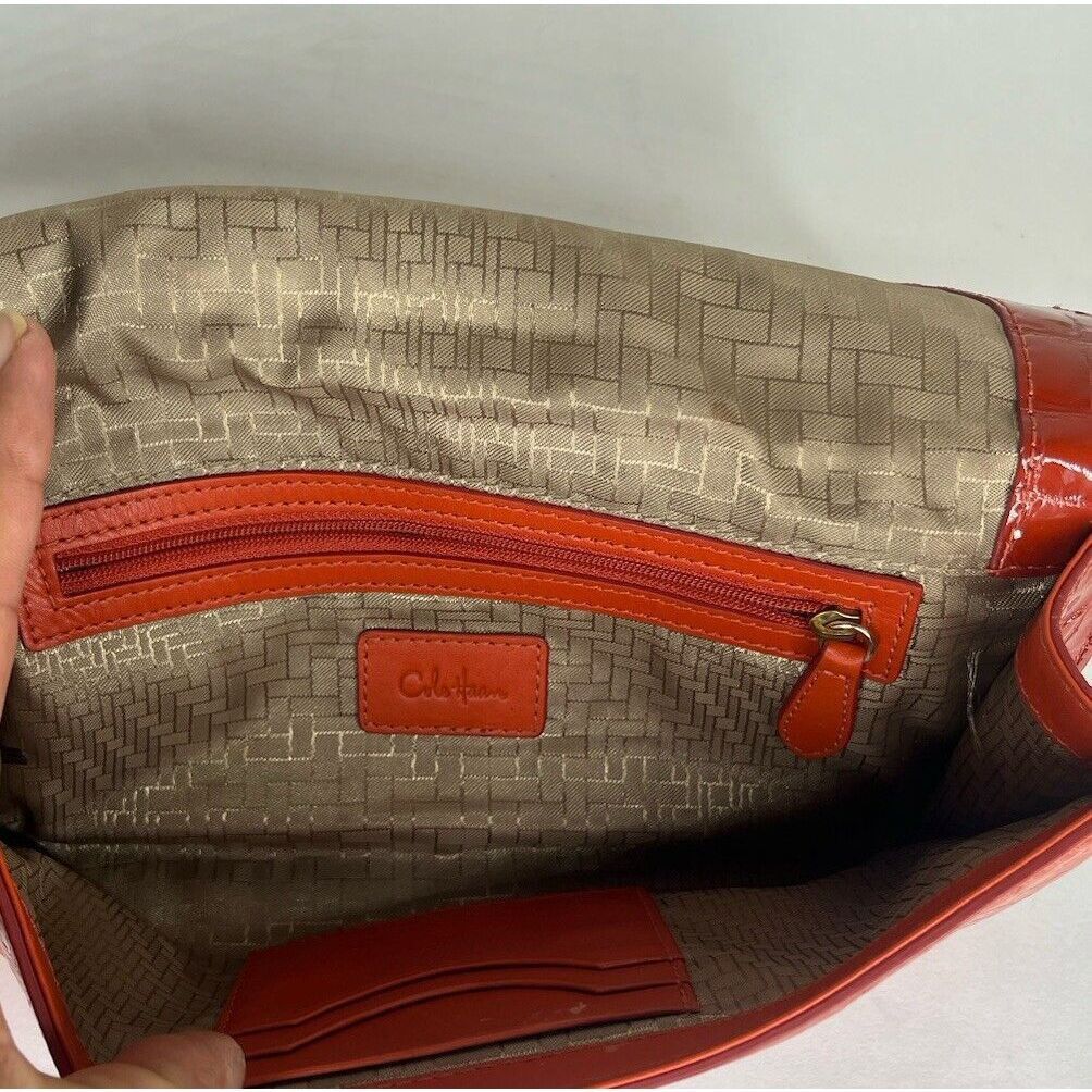 Cole Haan Cole Haan Pouch Wallet Red Orange Croc Patent Zip Mirror Org Size ONE SIZE - 8 Thumbnail